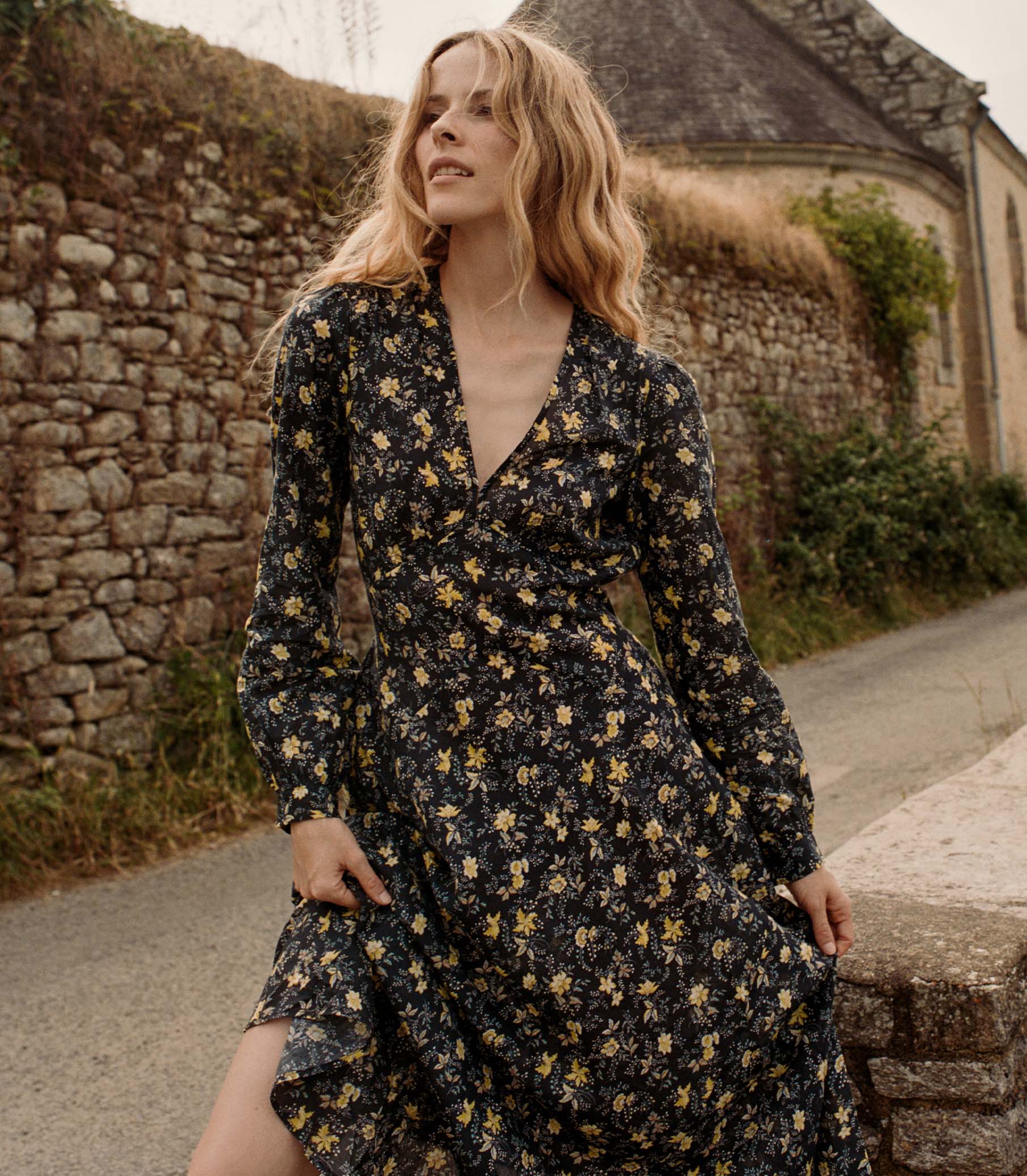 CHARLESTON DRESS -- NOIR WINDING BLOSSOMS view 2