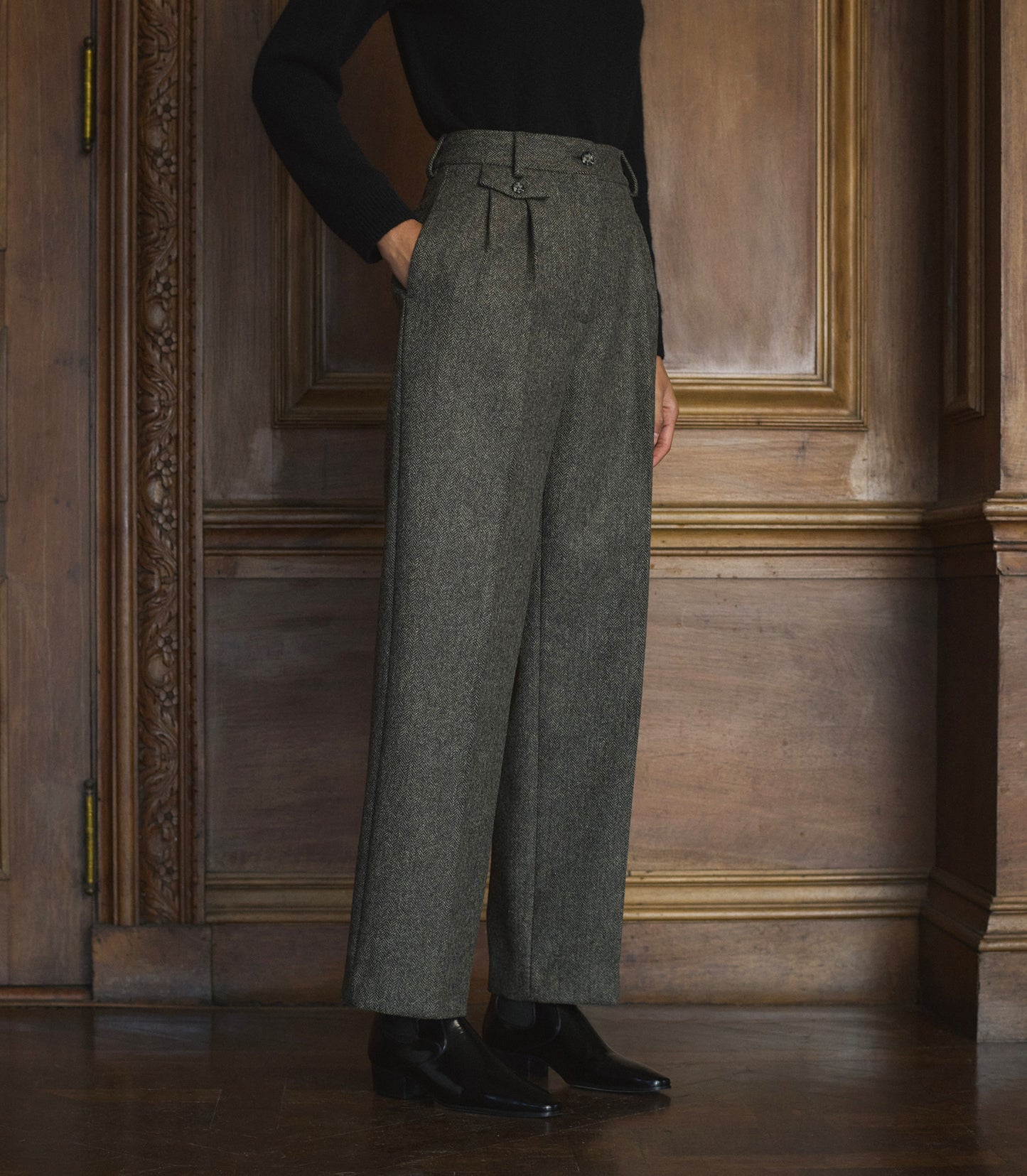 CHESTER PANT -- ENGLISH HERRINGBONE