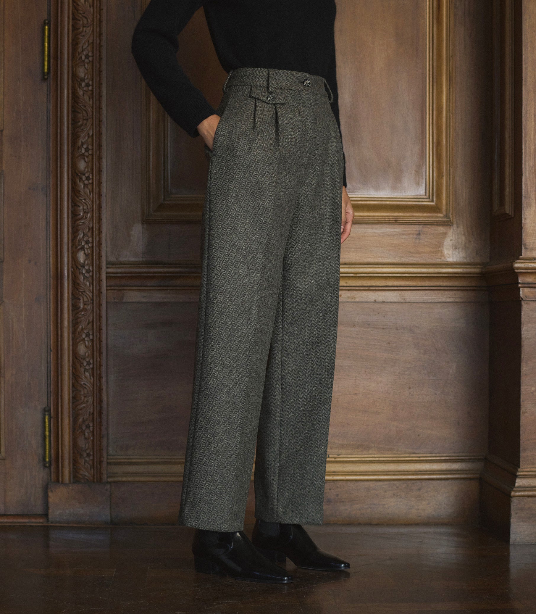 CHESTER PANT -- ENGLISH HERRINGBONE view 5