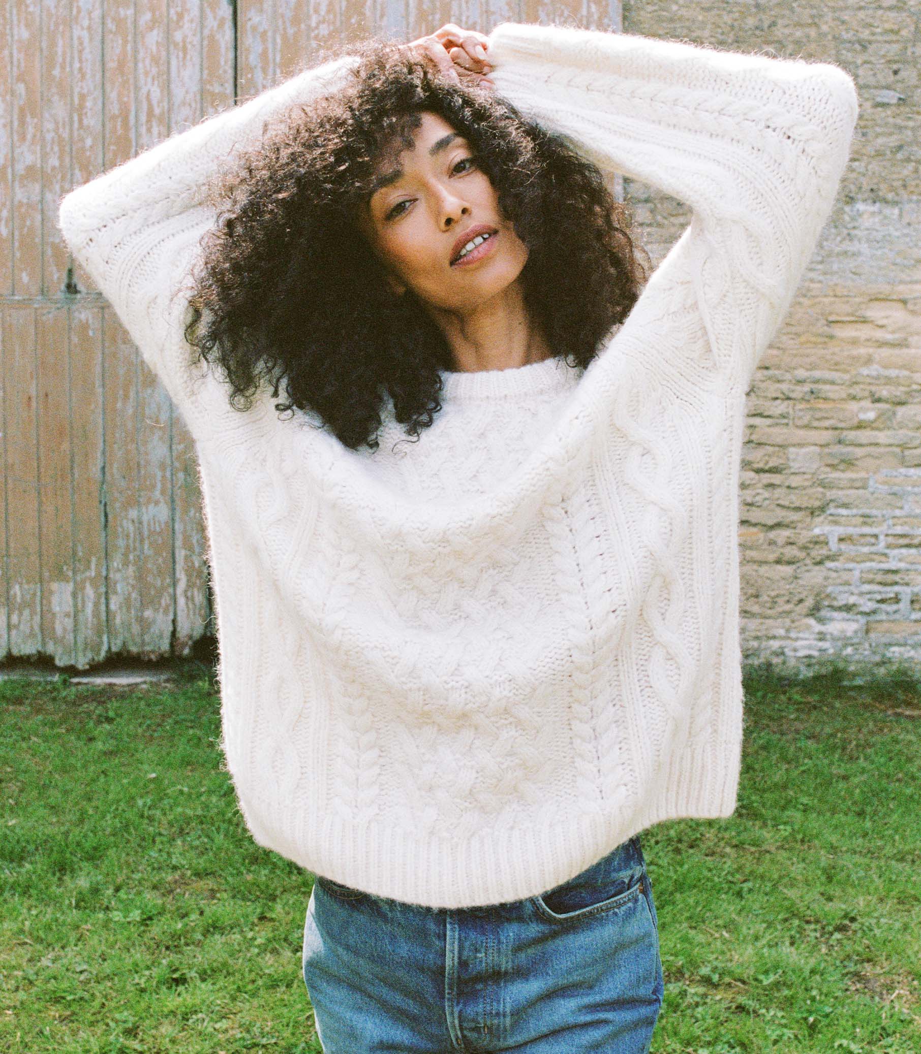 CLARENDON SWEATER -- IVORY view 3