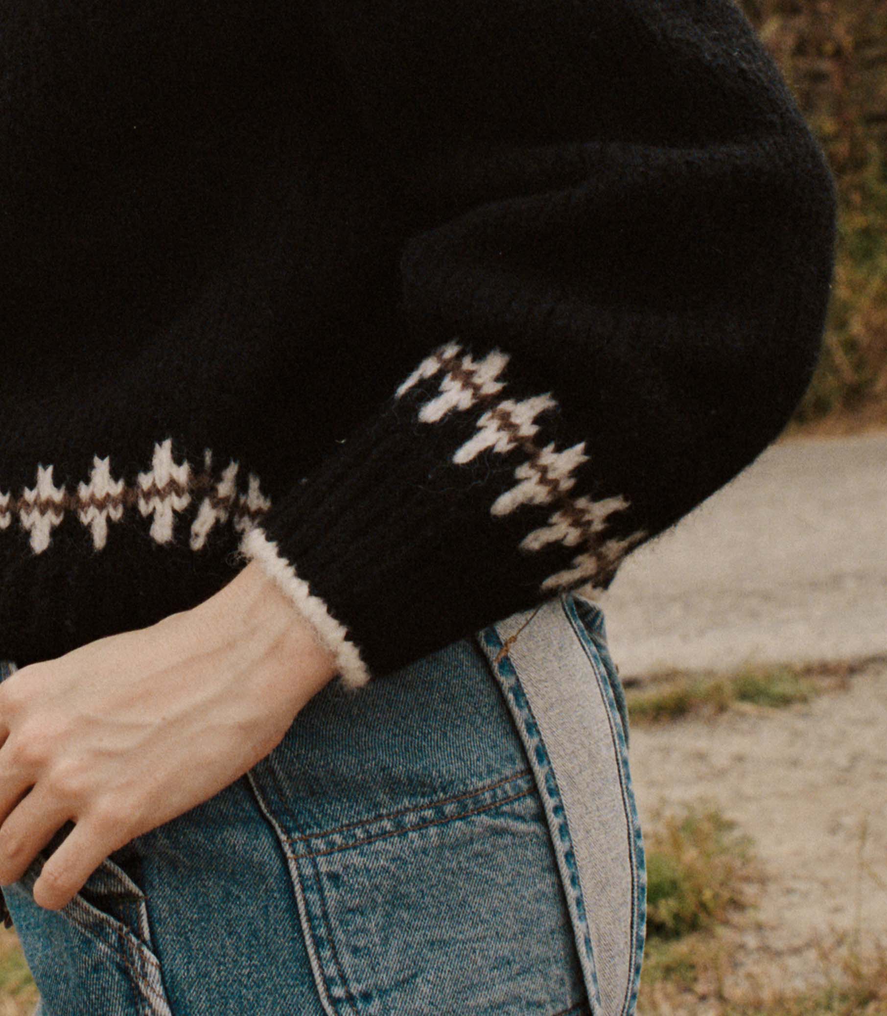 HMD -- CLARKE CARDIGAN -- OLYMPIA BLACK FAIRISLE view 3
