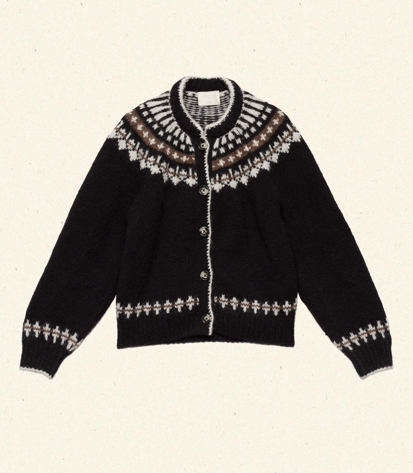 HMD -- CLARKE CARDIGAN -- OLYMPIA BLACK FAIRISLE