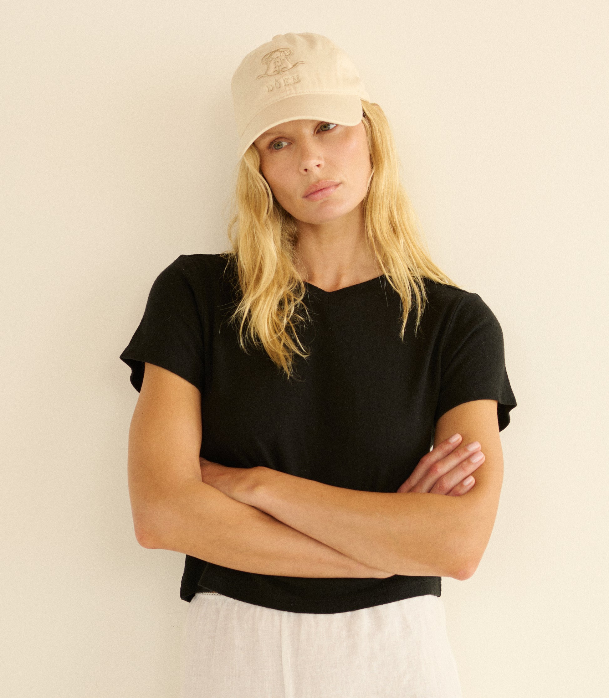 CLARO BASEBALL HAT -- CREAM COTTON view 2
