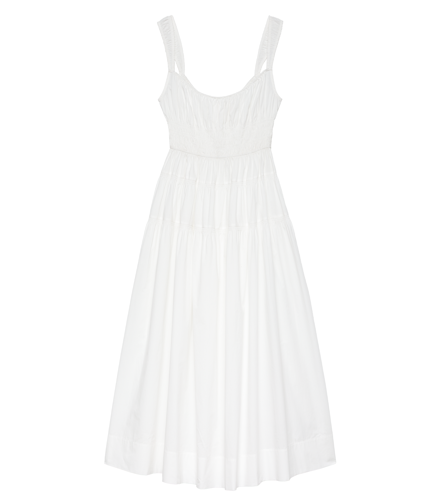 DÔEN Clover Organic Cotton Poplin Tiered Sundress In White