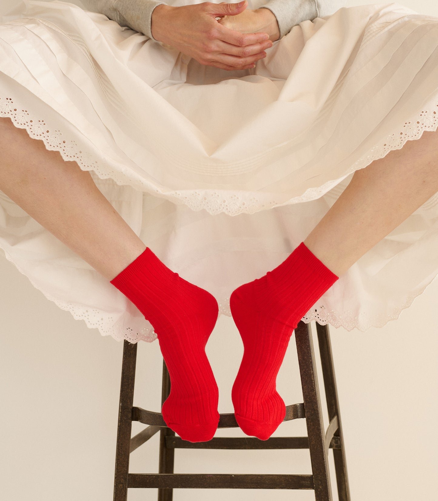 COLLÉGIEN ANKLE SOCK -- COQUELICOT