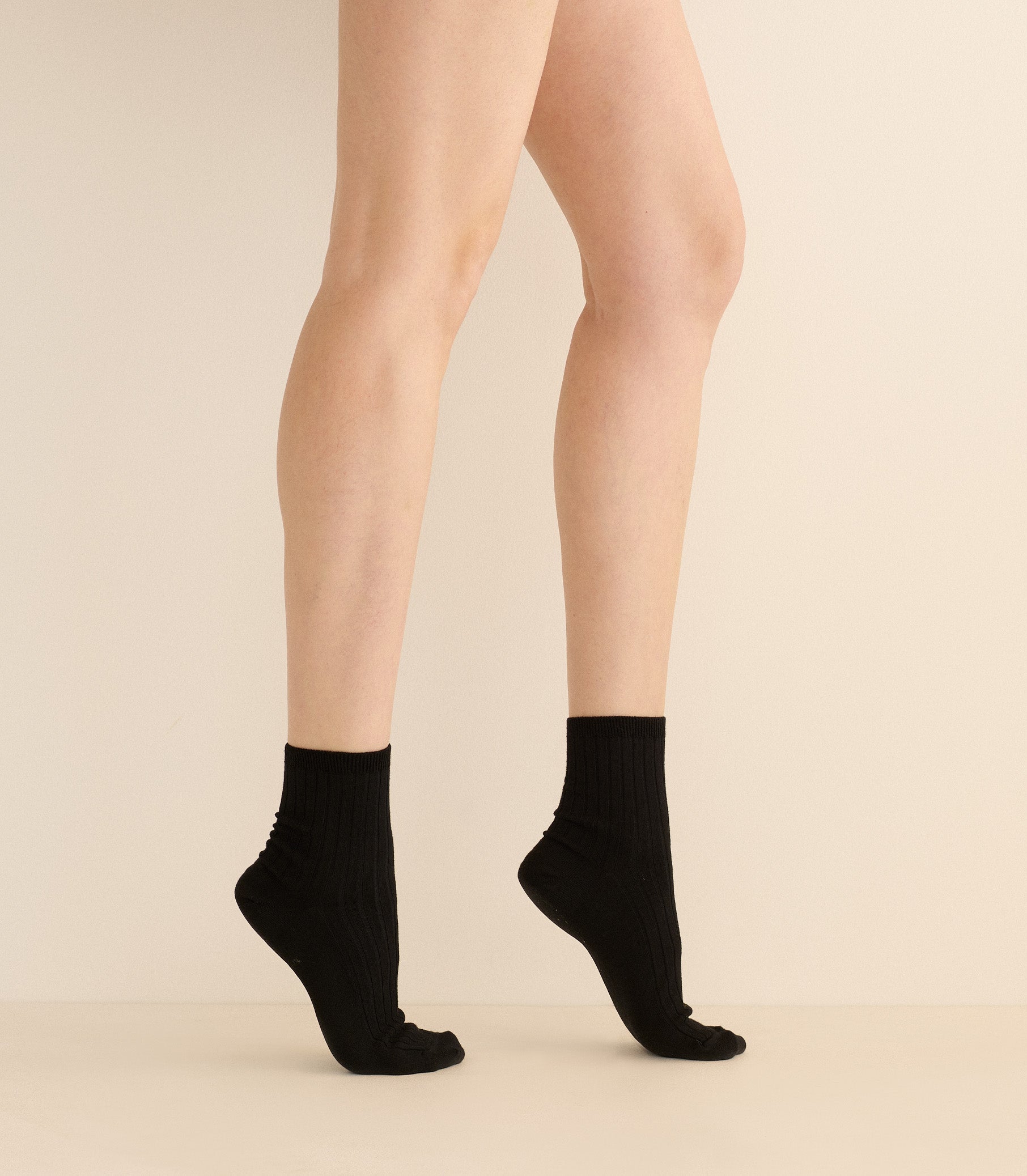 COLLÉGIEN ANKLE SOCK -- NOIR DE CHARBON view 2