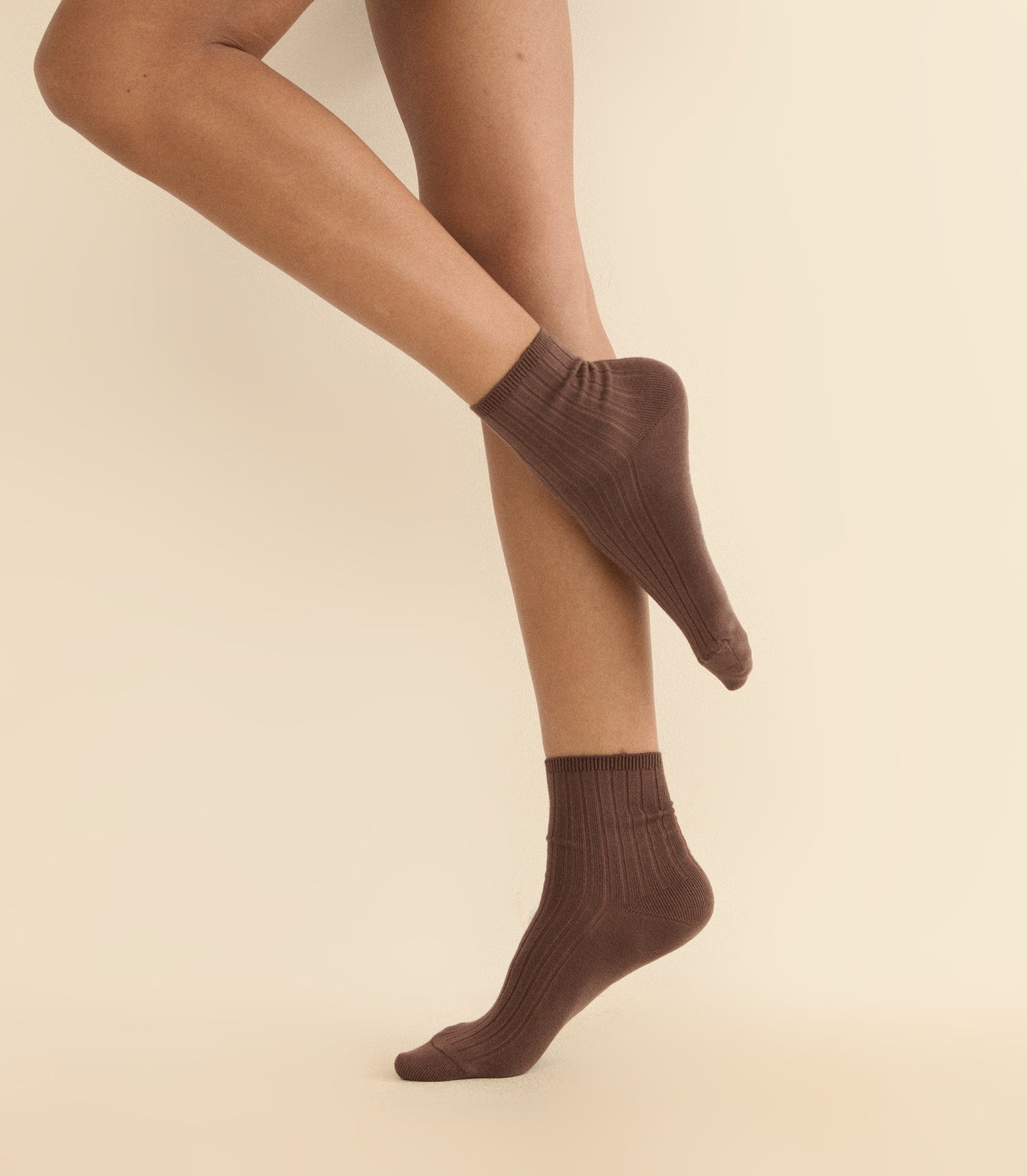 COLLÉGIEN LA MINI ANKLE SOCKS -- CHOCOLAT AU LAIT