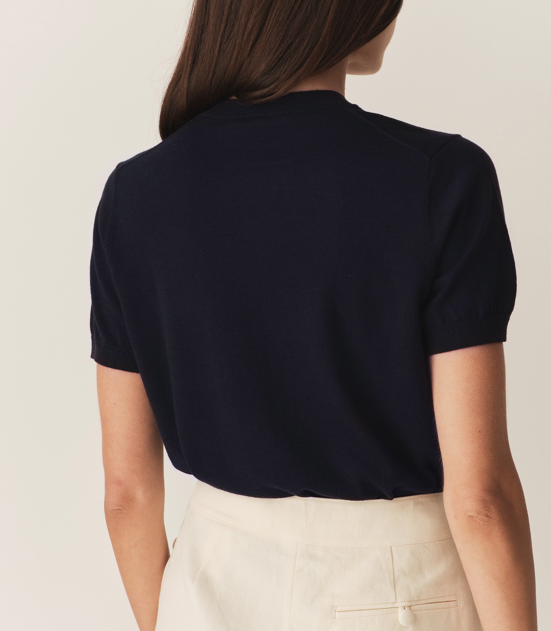 COLOMBE KNIT TOP -- DEEP NAVY view 3