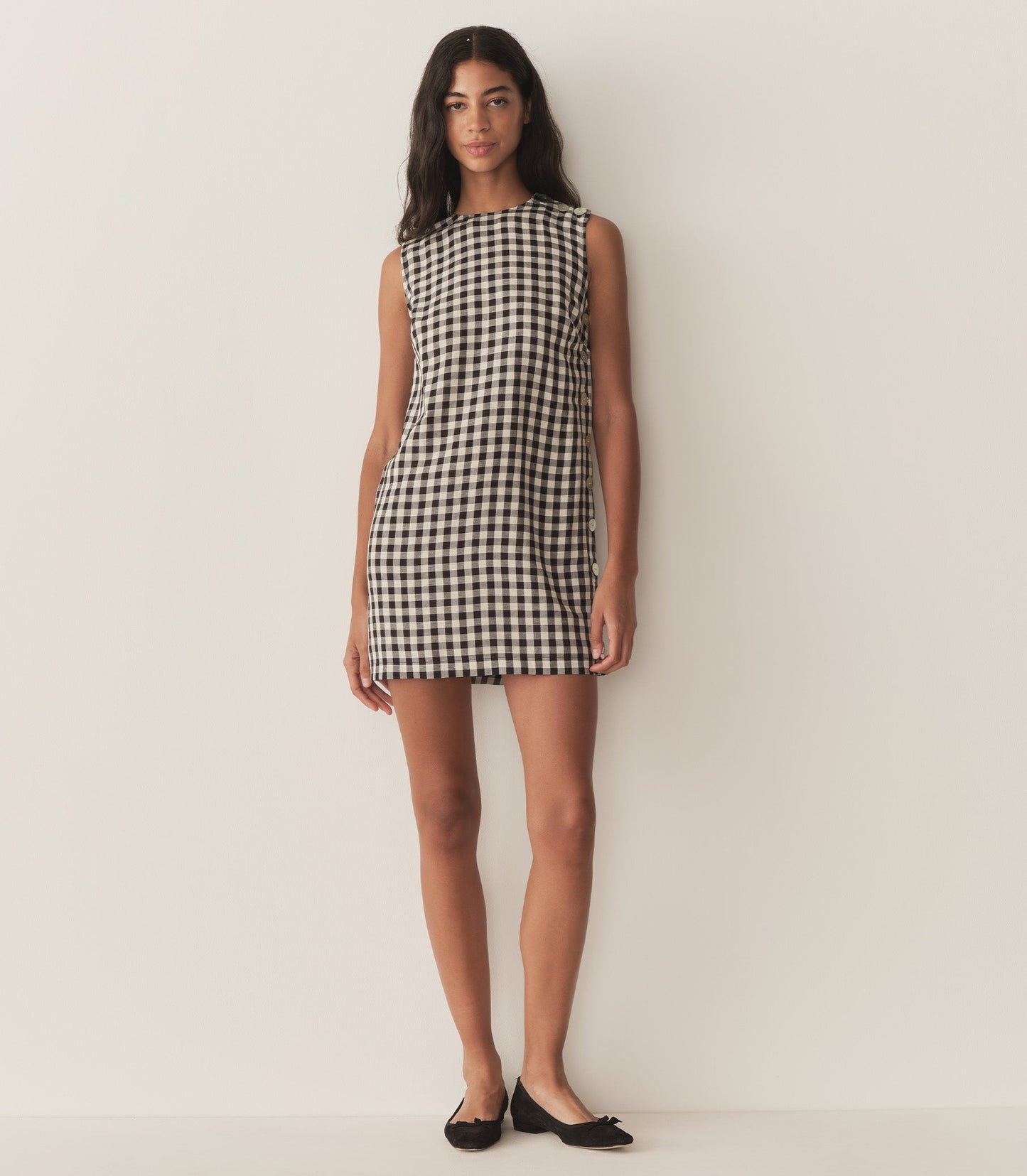 HMD -- CORALIE DRESS -- BLACK MARILYN GINGHAM