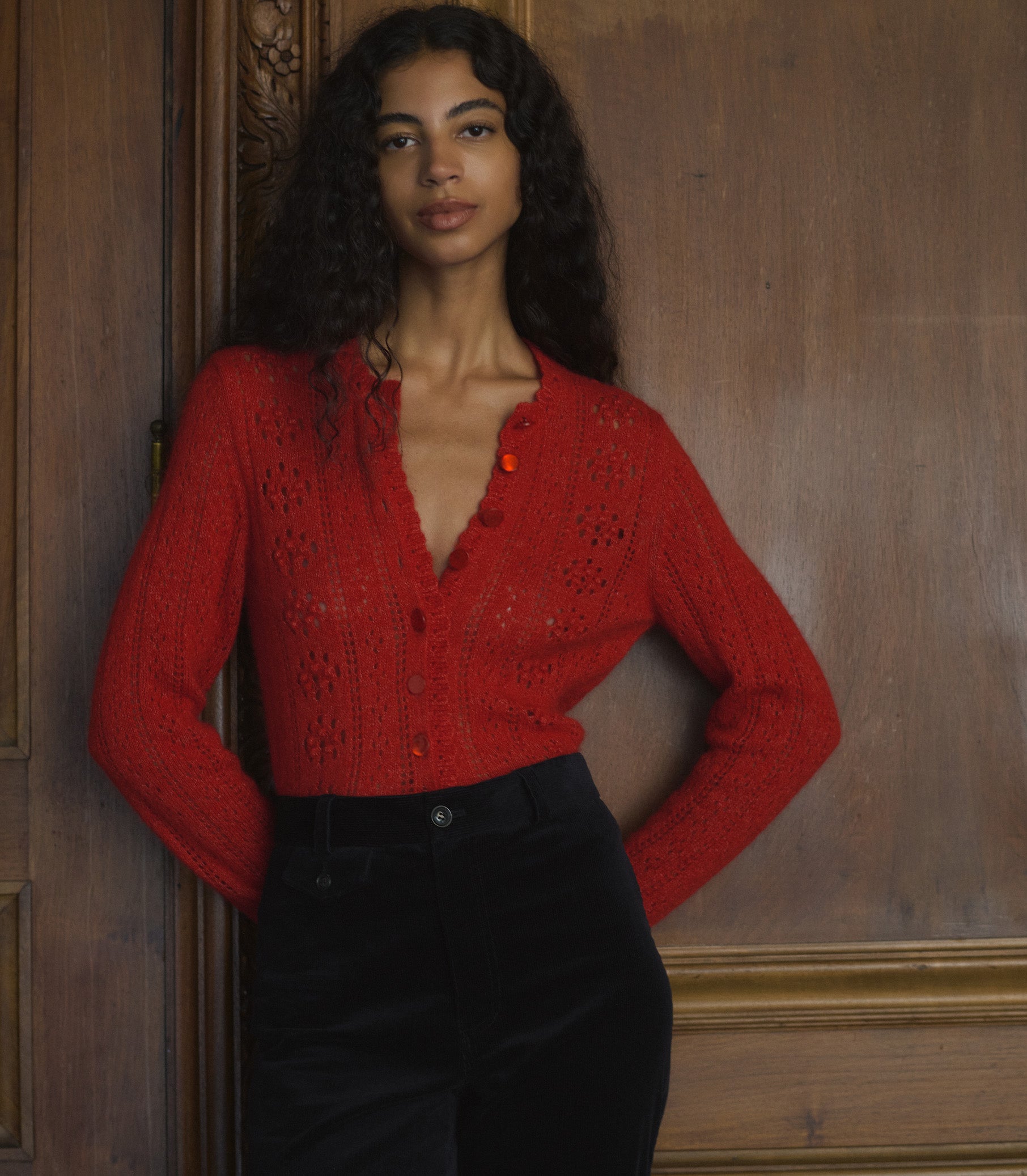 COSETTE CARDIGAN -- CERISE view 4