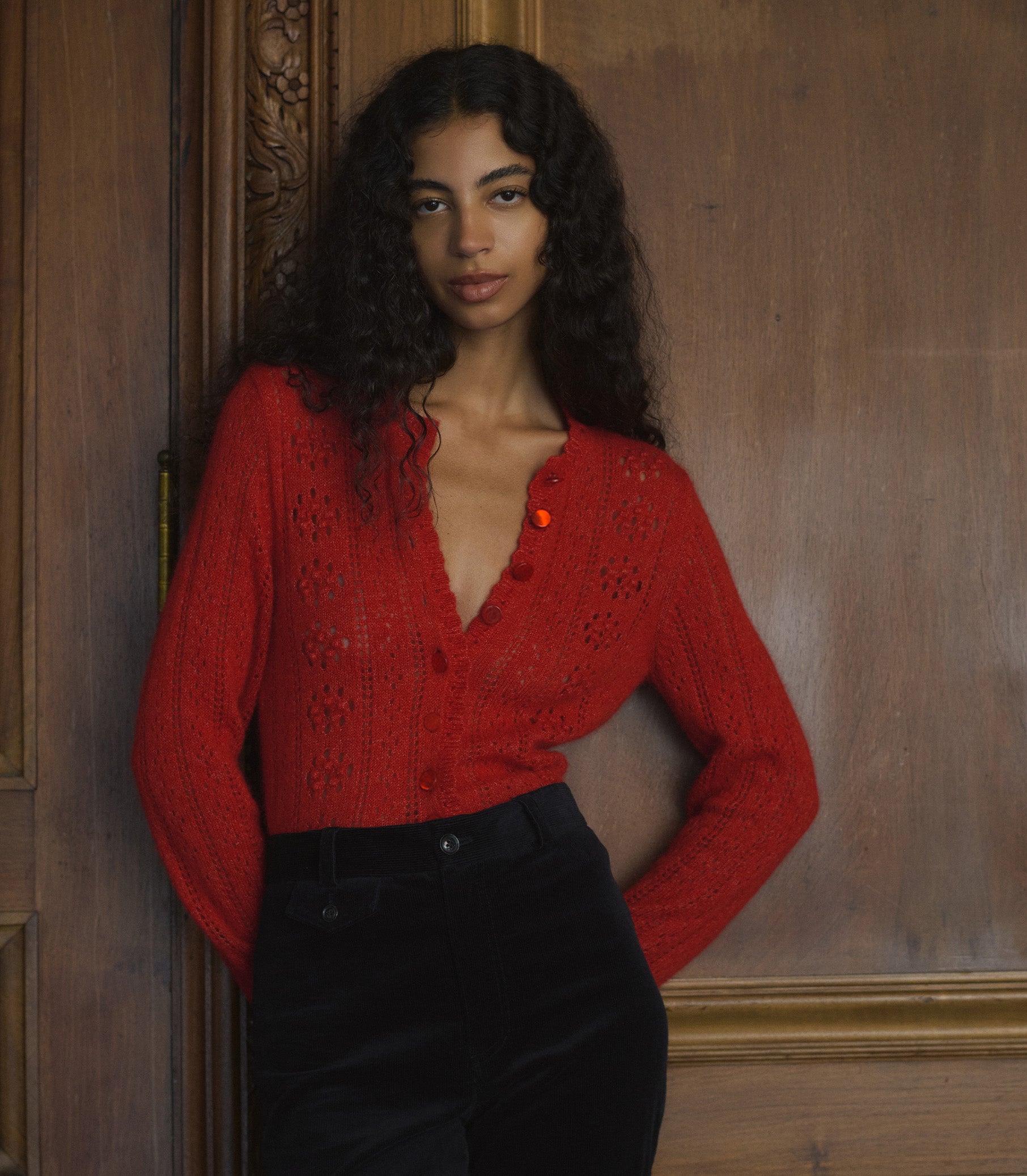 COSETTE CARDIGAN -- CERISE view 1
