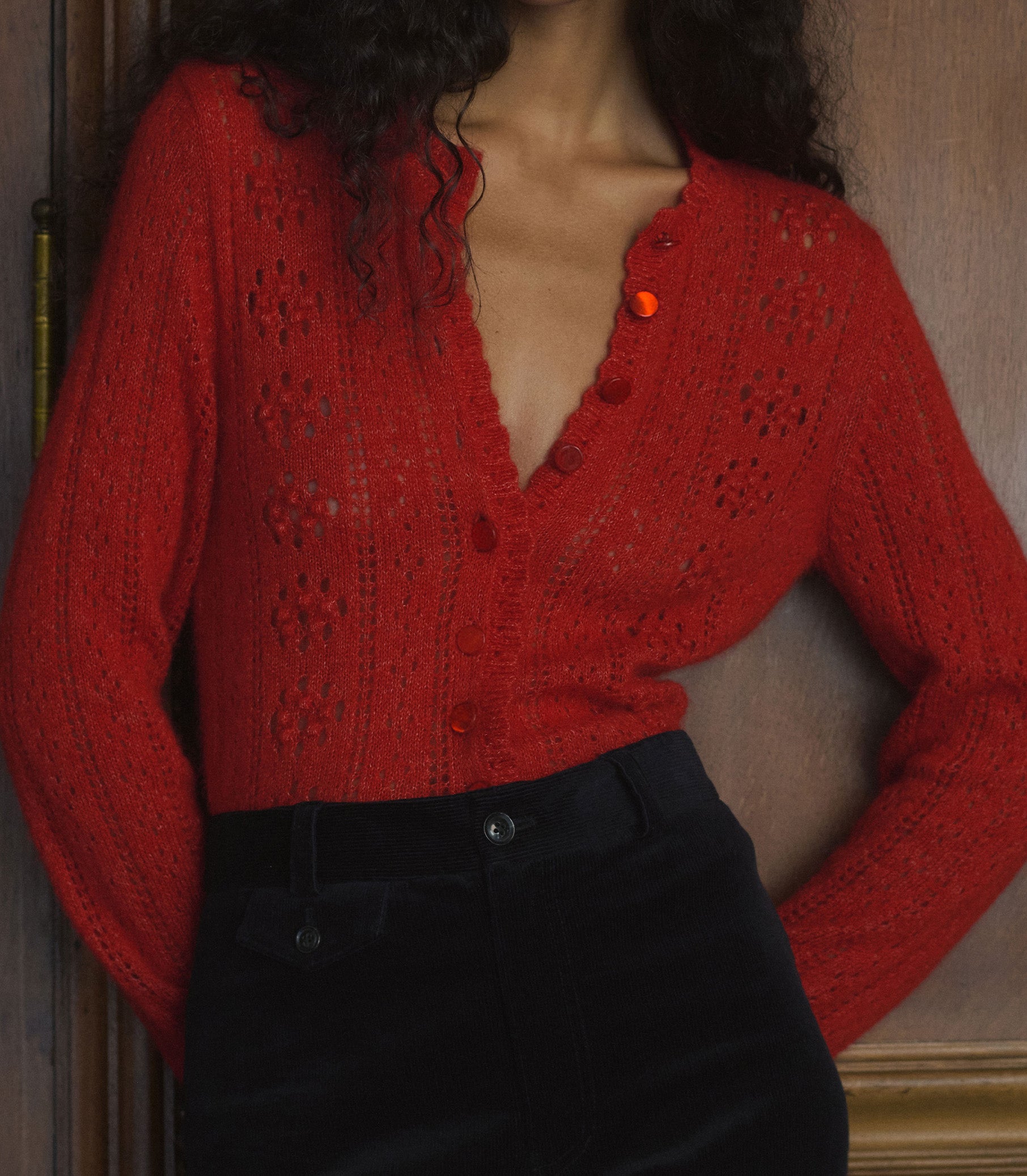 COSETTE CARDIGAN -- CERISE view 3