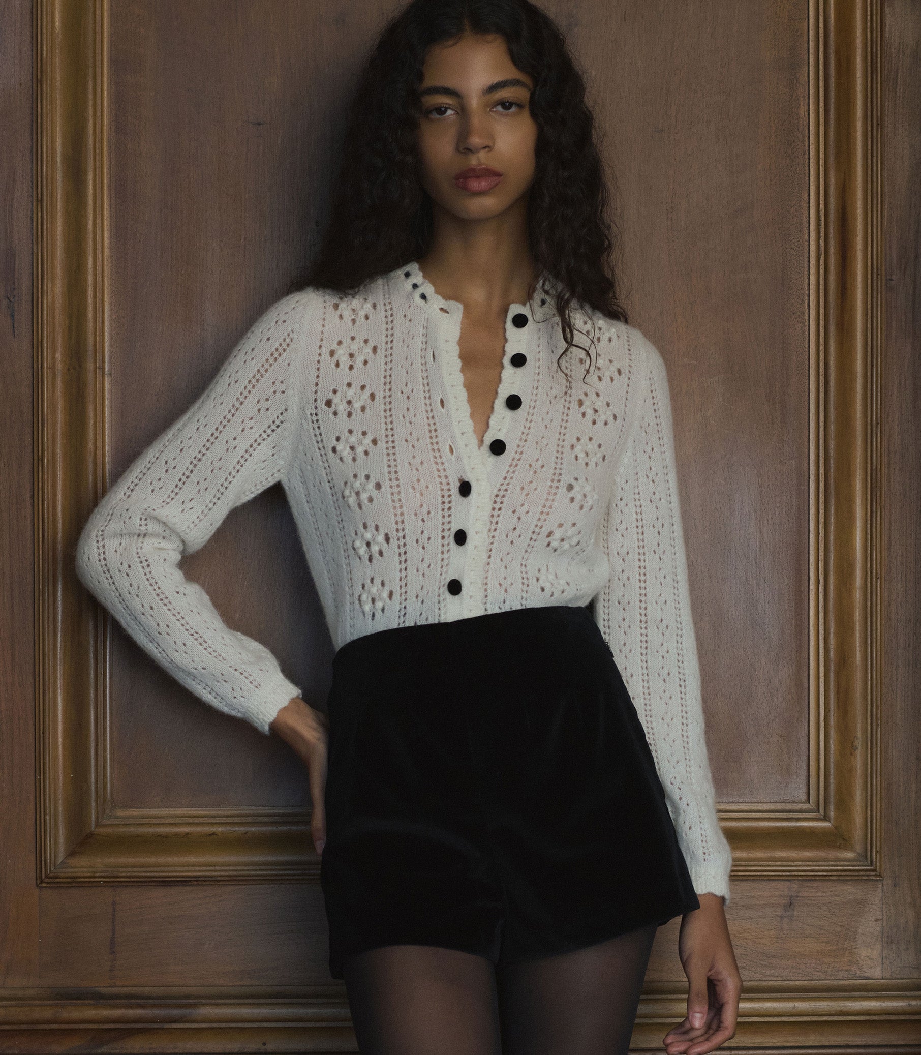 COSETTE CARDIGAN -- IVORY view 3