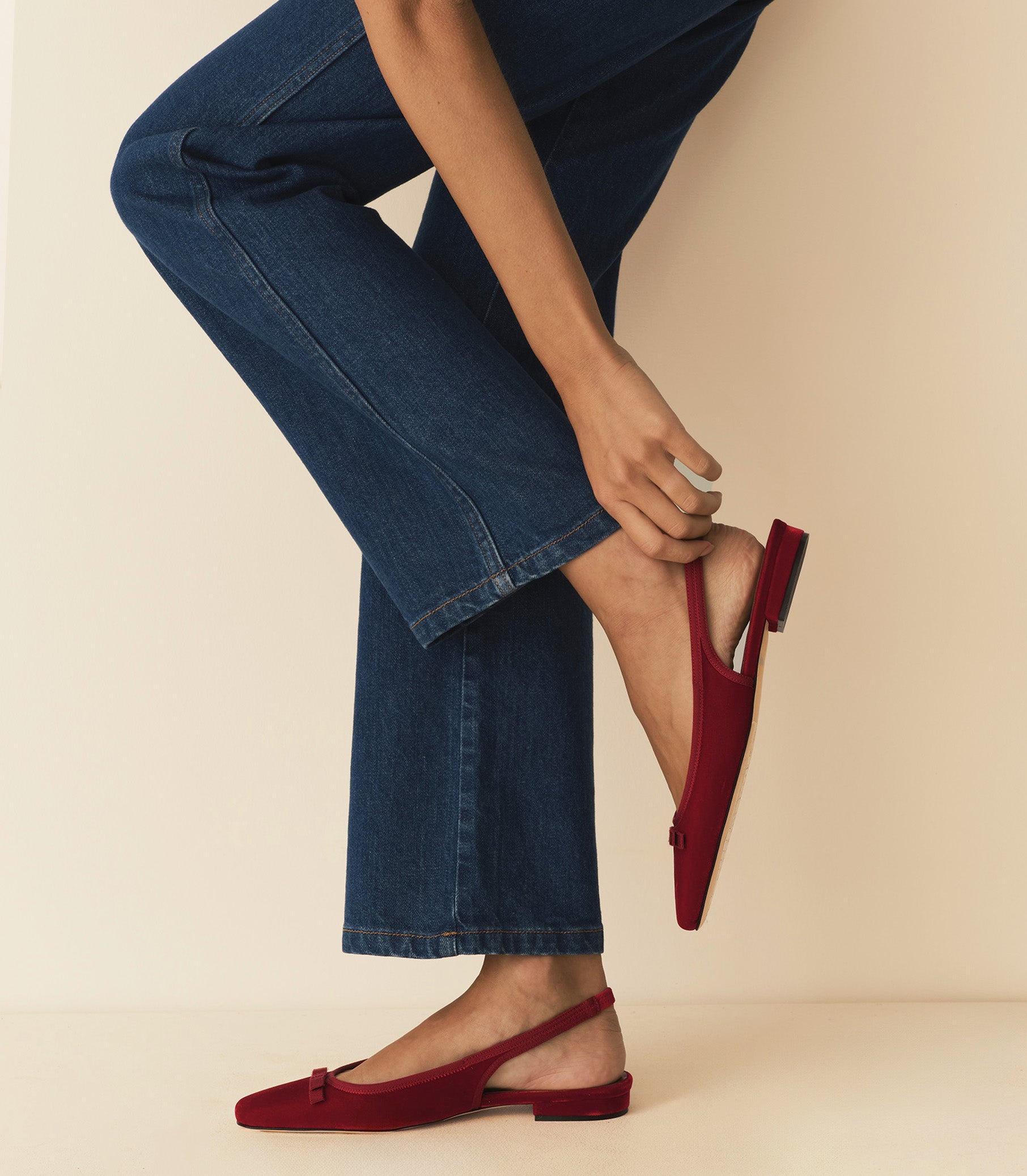 COSSIMA SLINGBACK -- RUBY VELVET view 2