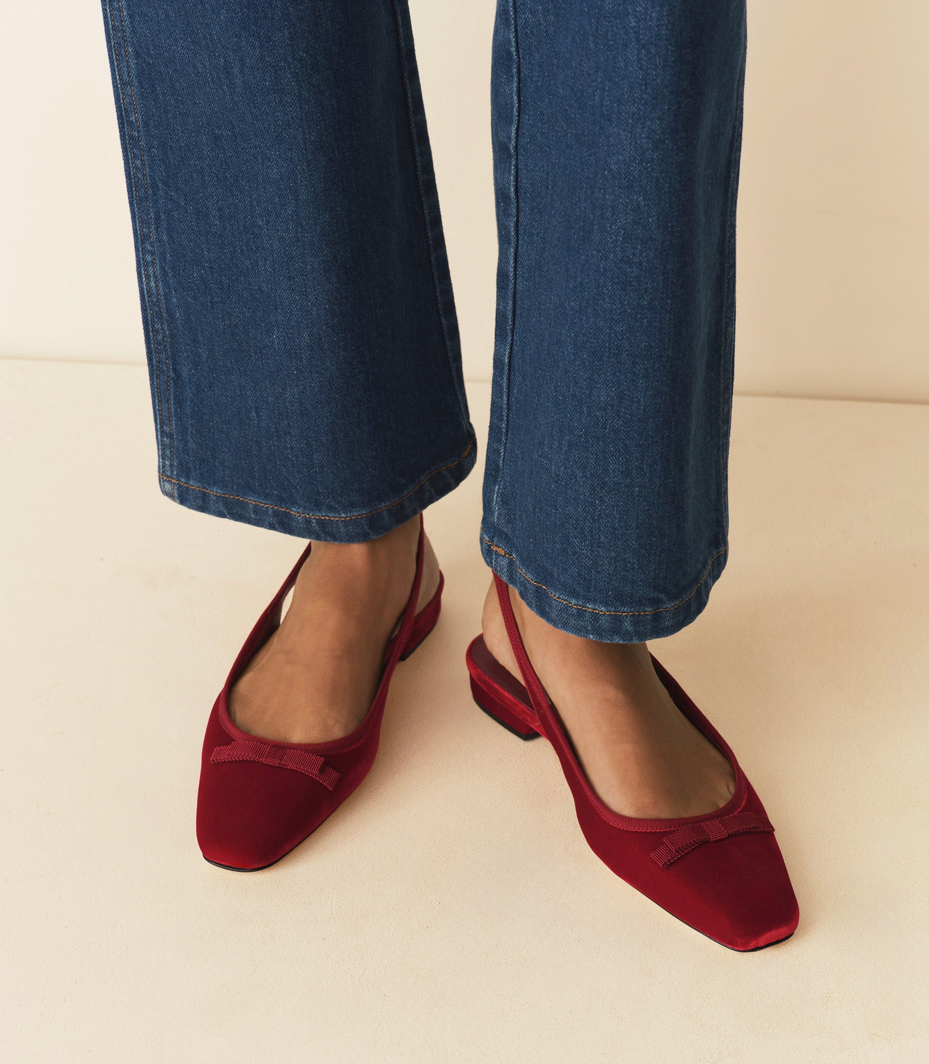 COSSIMA SLINGBACK -- RUBY VELVET view 3