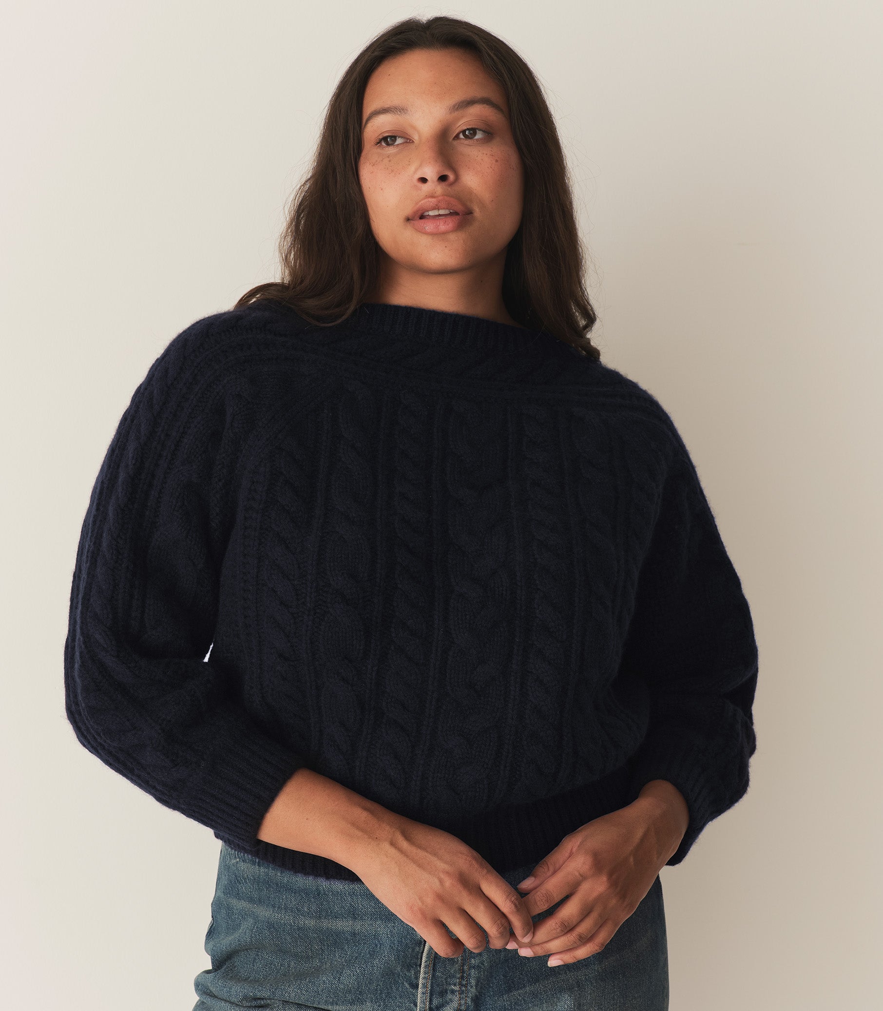CRESSIDA CASHMERE SWEATER -- NAVY view 7