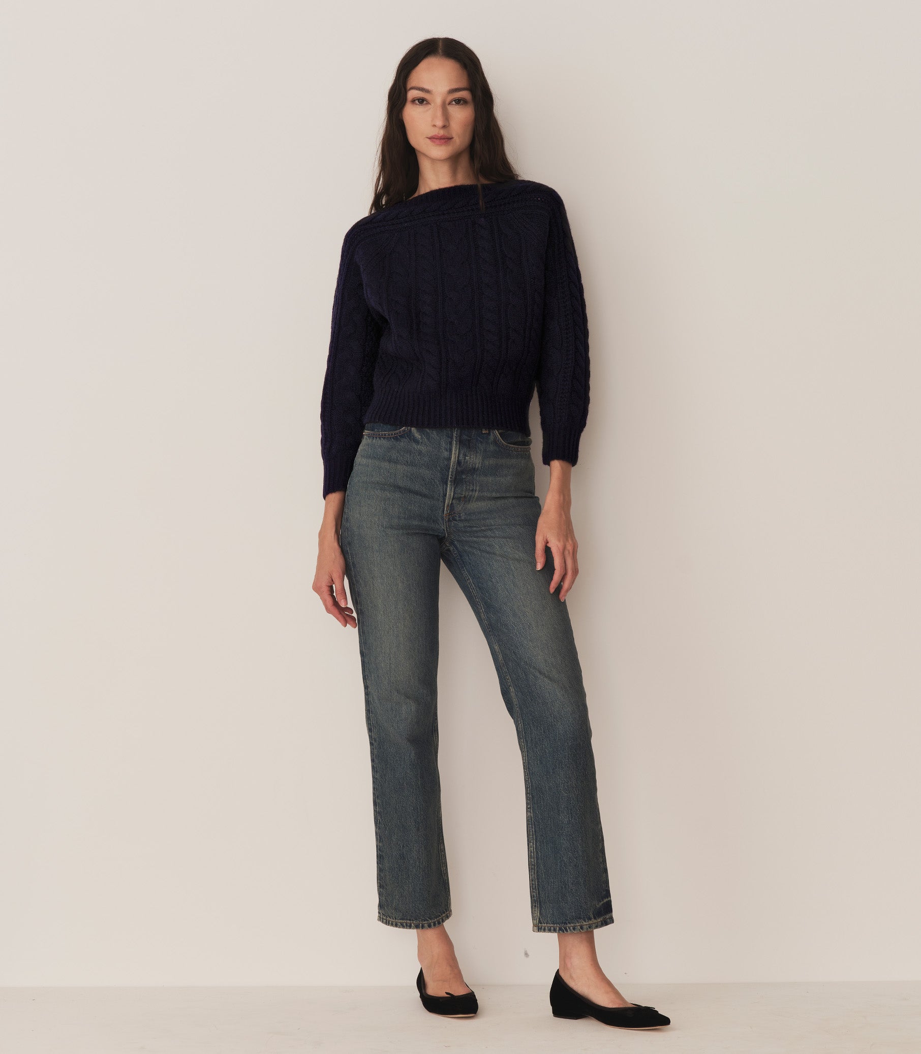 CRESSIDA CASHMERE SWEATER -- NAVY view 4