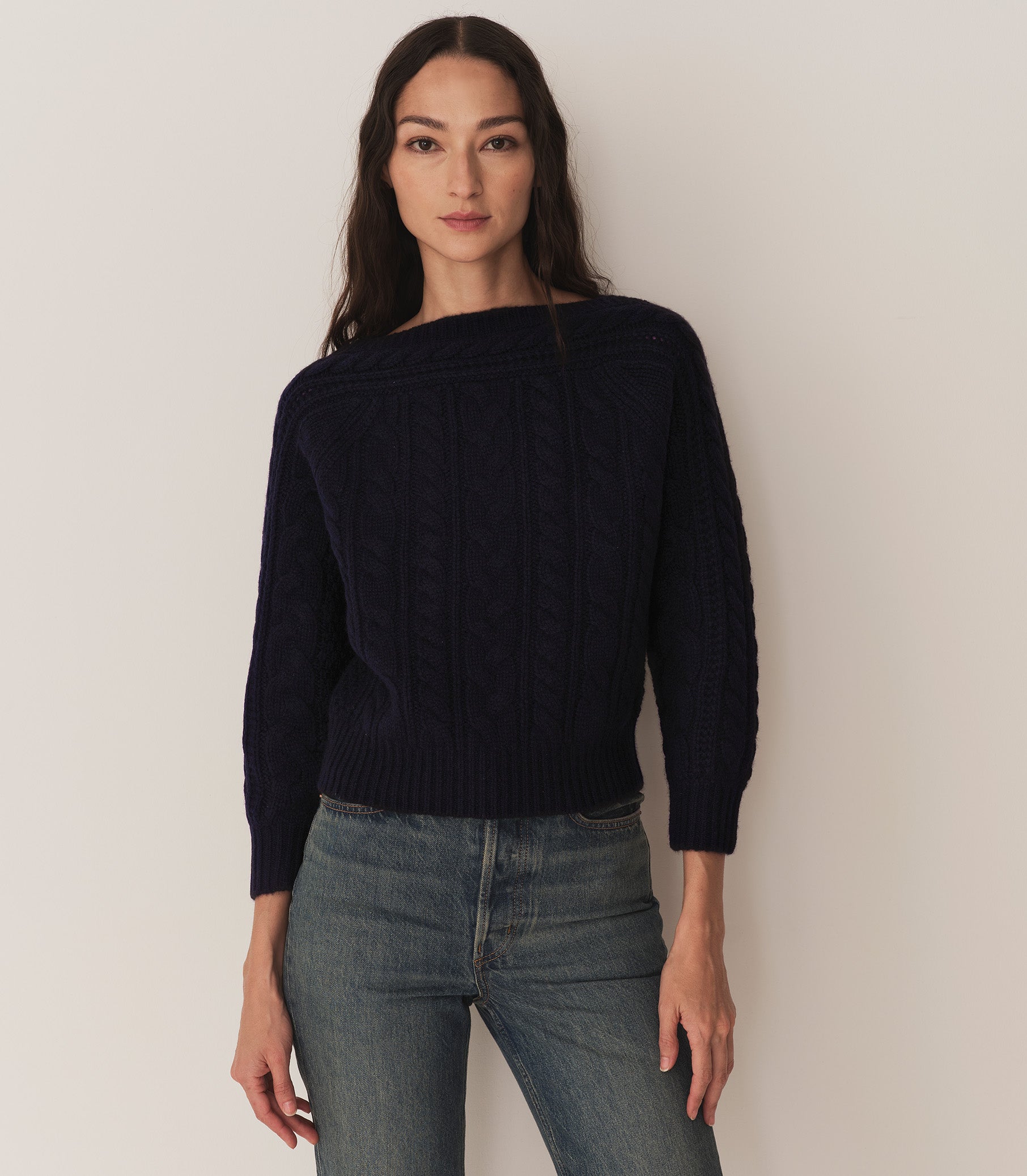 CRESSIDA CASHMERE SWEATER -- NAVY view 5