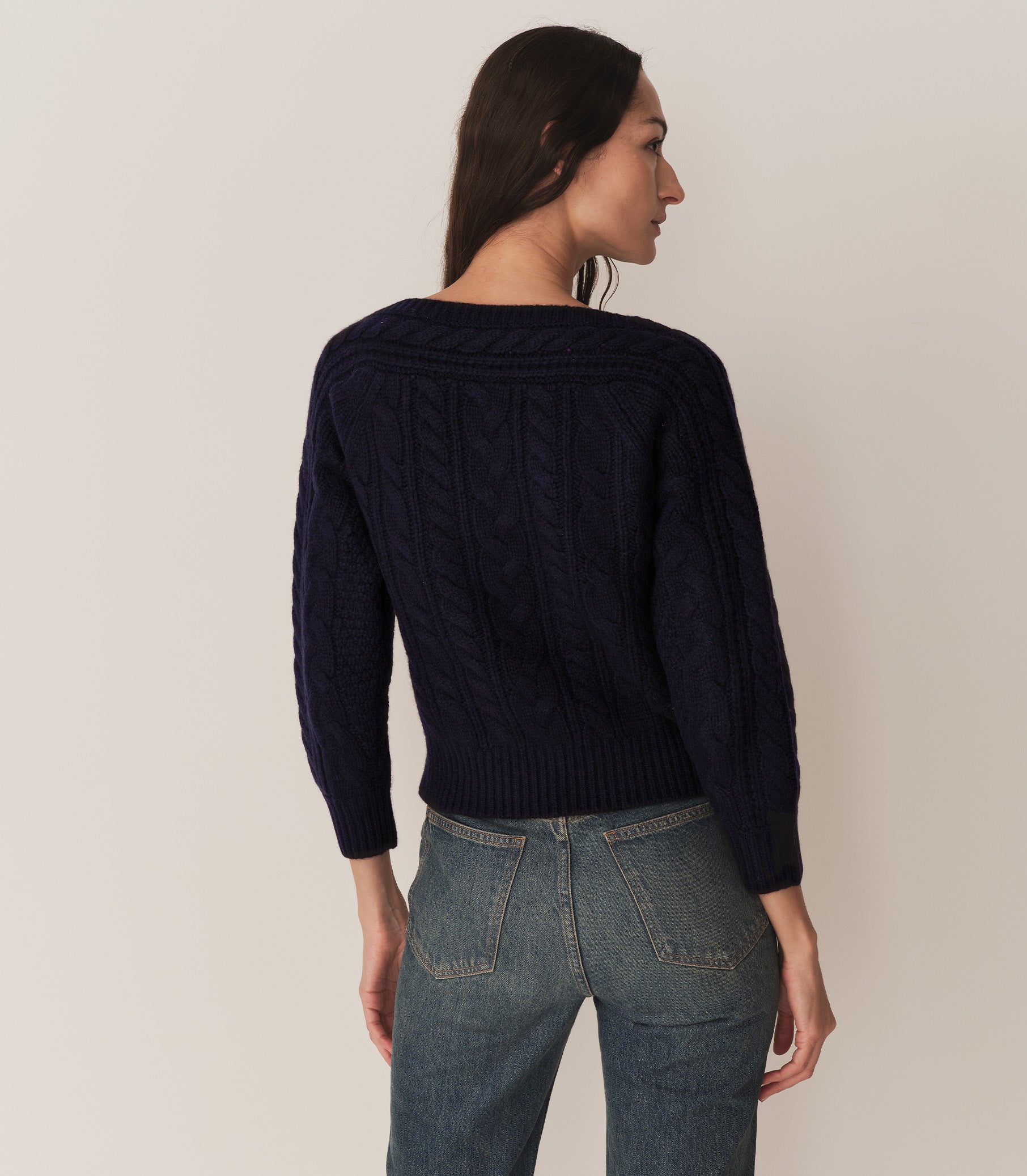 CRESSIDA CASHMERE SWEATER -- NAVY view 6