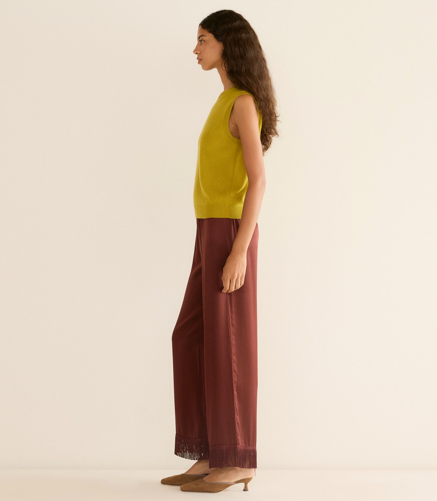 DAMIA CASHMERE VEST -- ANTIQUE MOSS