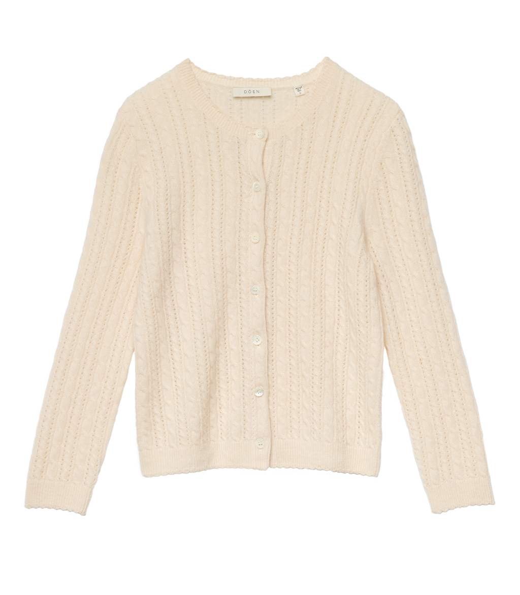 Danae Cashmere Cable Cardigan - Dogwood | DÔEN