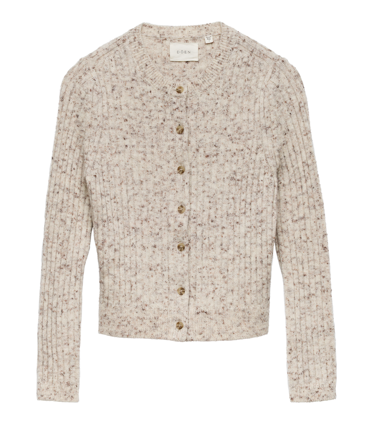 DANAE RIB CARDIGAN -- SABBIA MELANGE view 9
