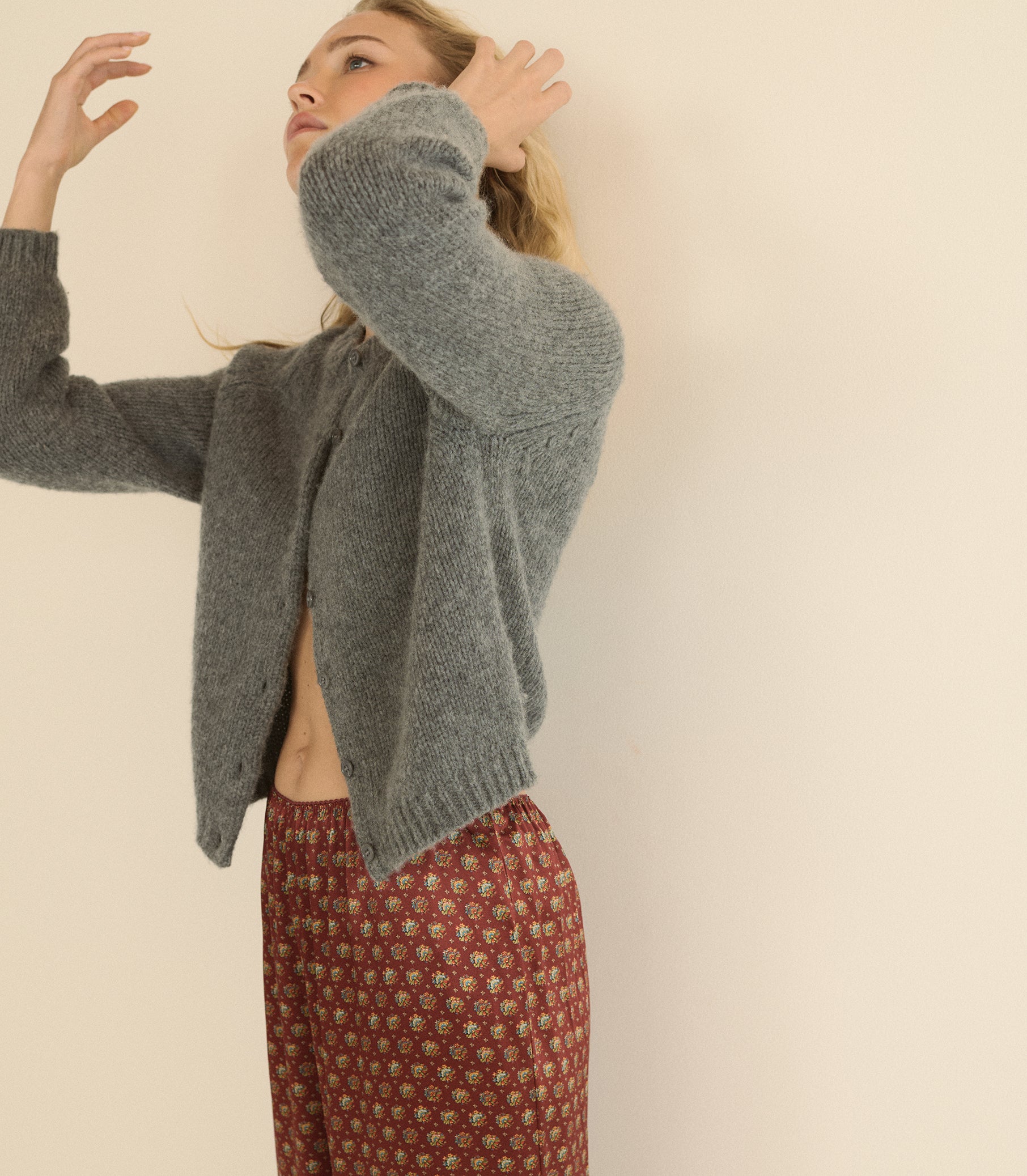 DARCY CARDIGAN -- CHARCOAL MELANGE view 6
