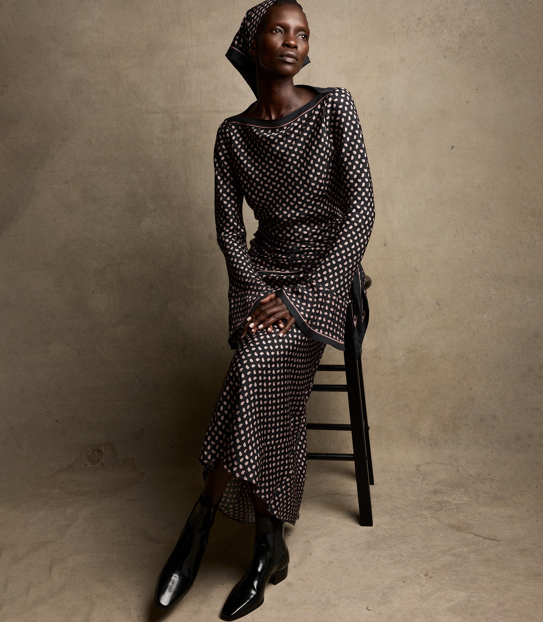 DAVINA DRESS -- CARDINALE FOULARD view 2