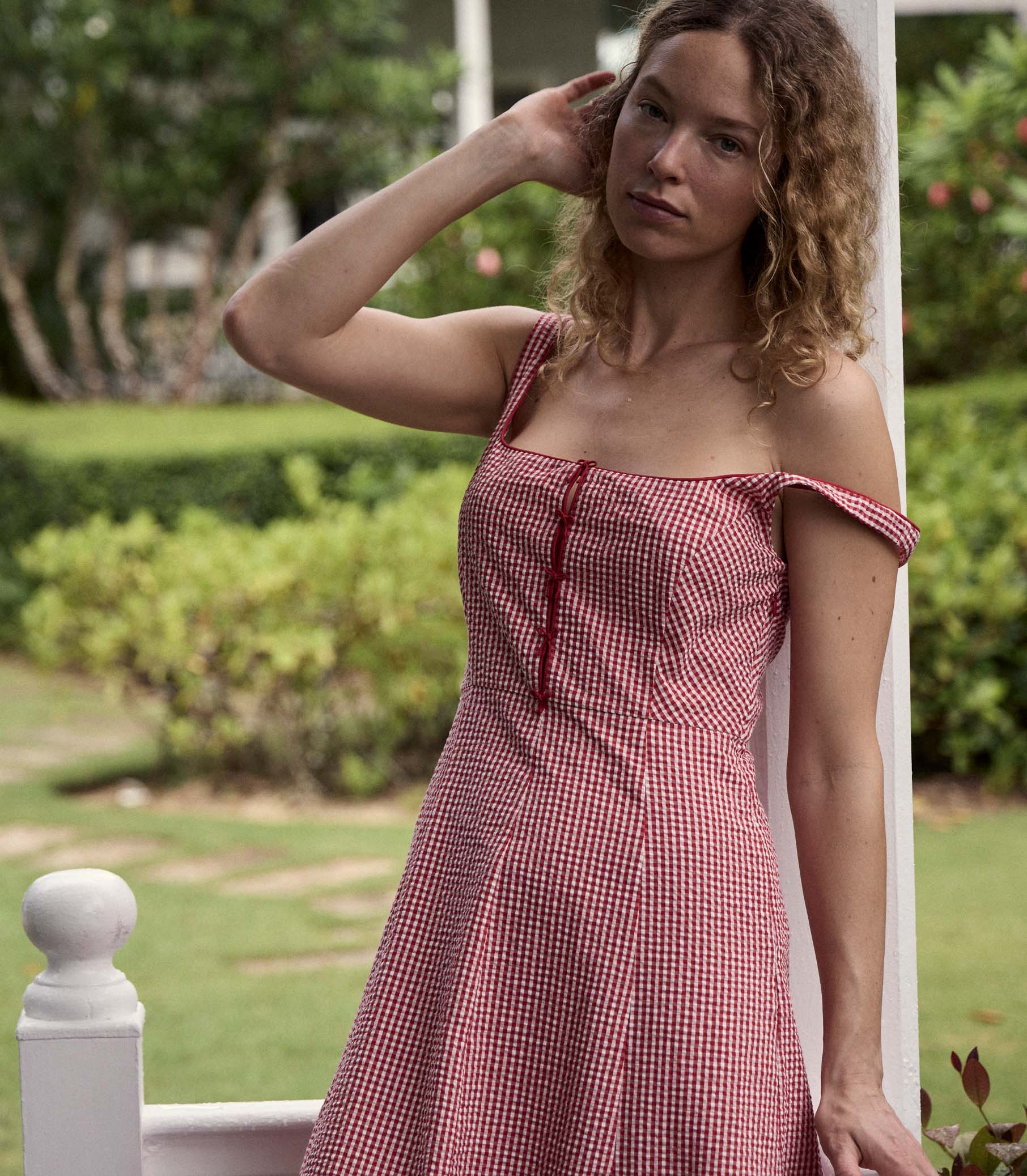 HMD -- DELANEY DRESS -- ROUGE LA MADDALENA GINGHAM view 2
