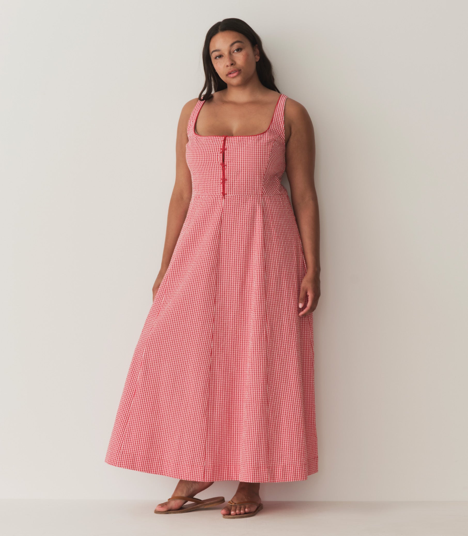 HMD -- DELANEY DRESS -- ROUGE LA MADDALENA GINGHAM view 4

