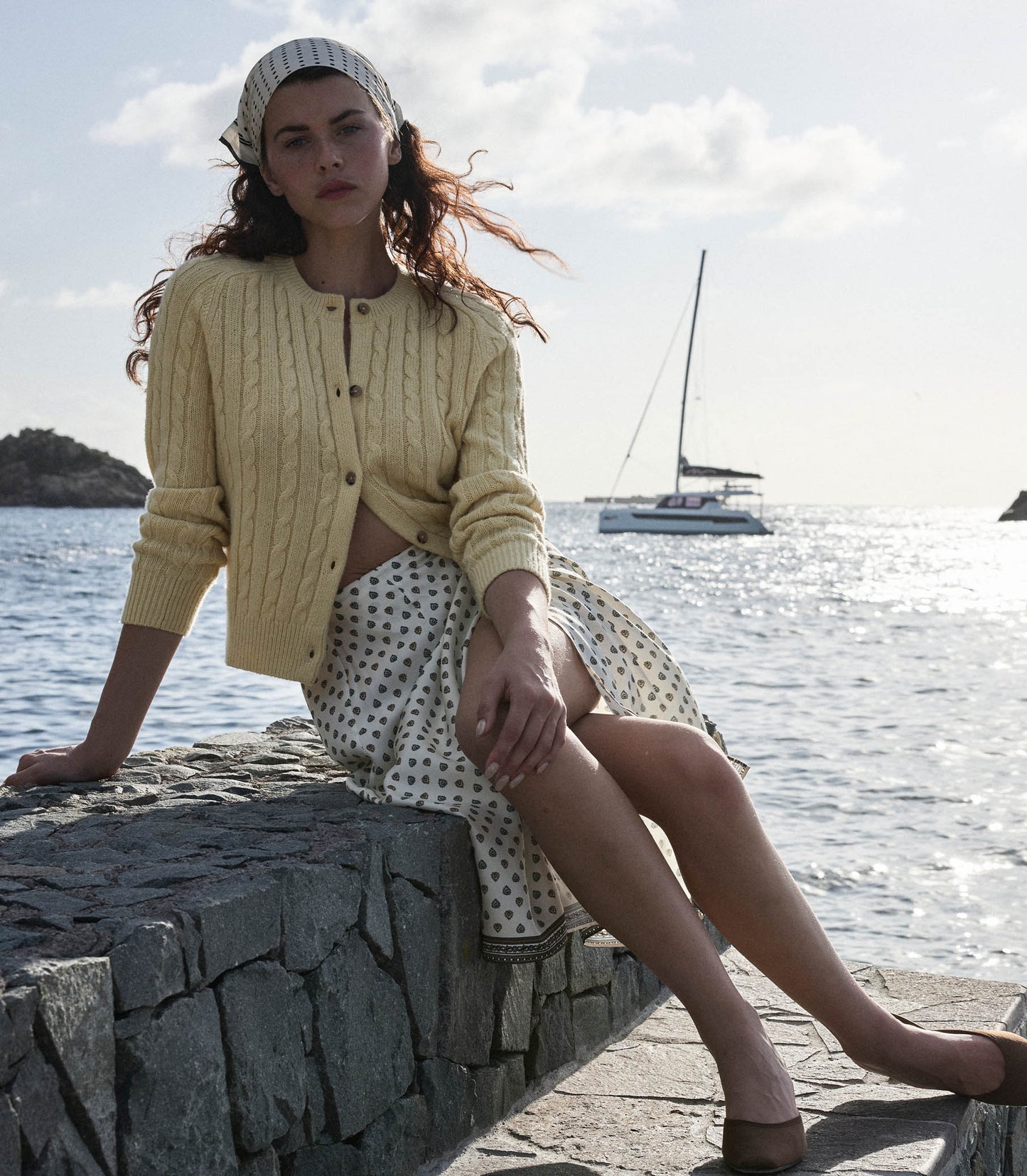 DELIA SKIRT -- RIVIERA FOULARD