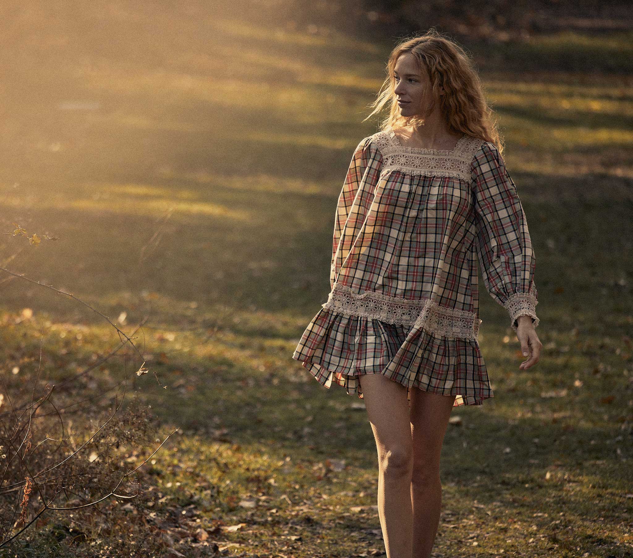 HMD -- MAGNA DRESS -- CREAM BRONTE PLAID