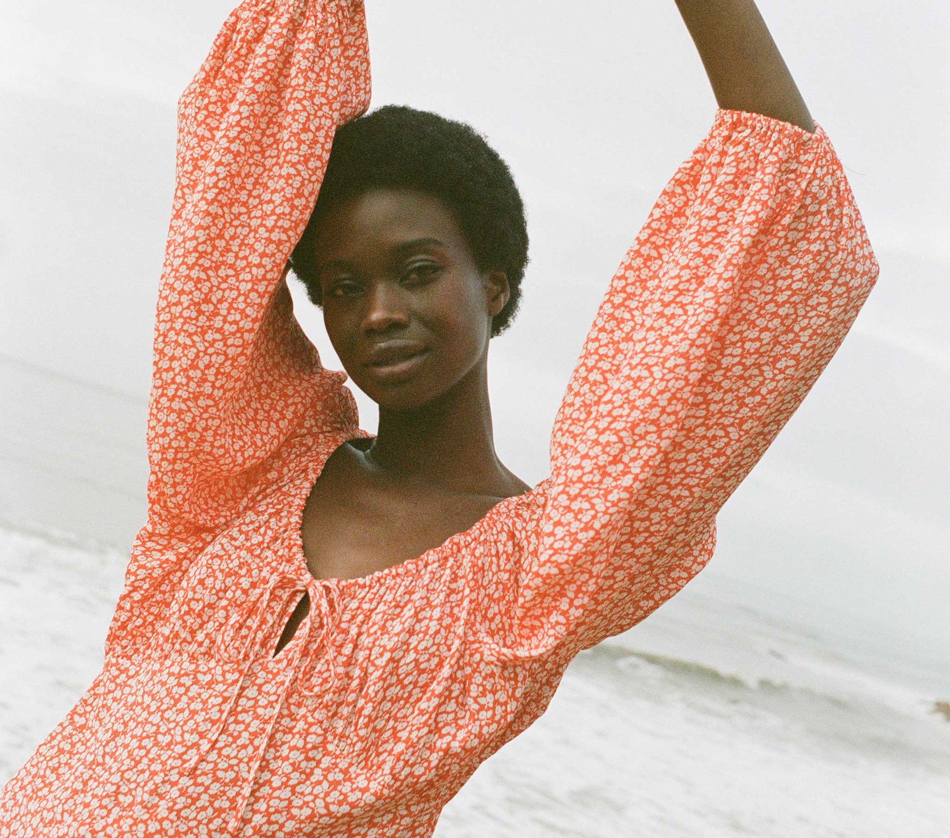 HMD -- ORTENSIA DRESS -- ORANGE HILLSIDE BLOOM view 5
