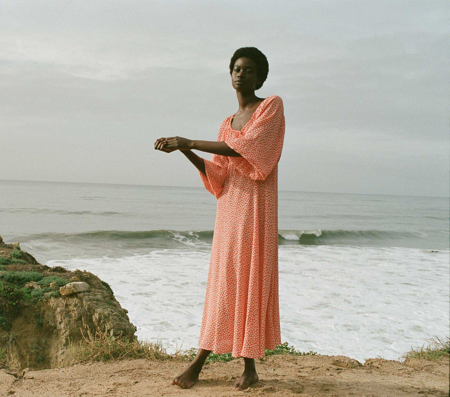 HMD -- ORTENSIA DRESS -- ORANGE HILLSIDE BLOOM