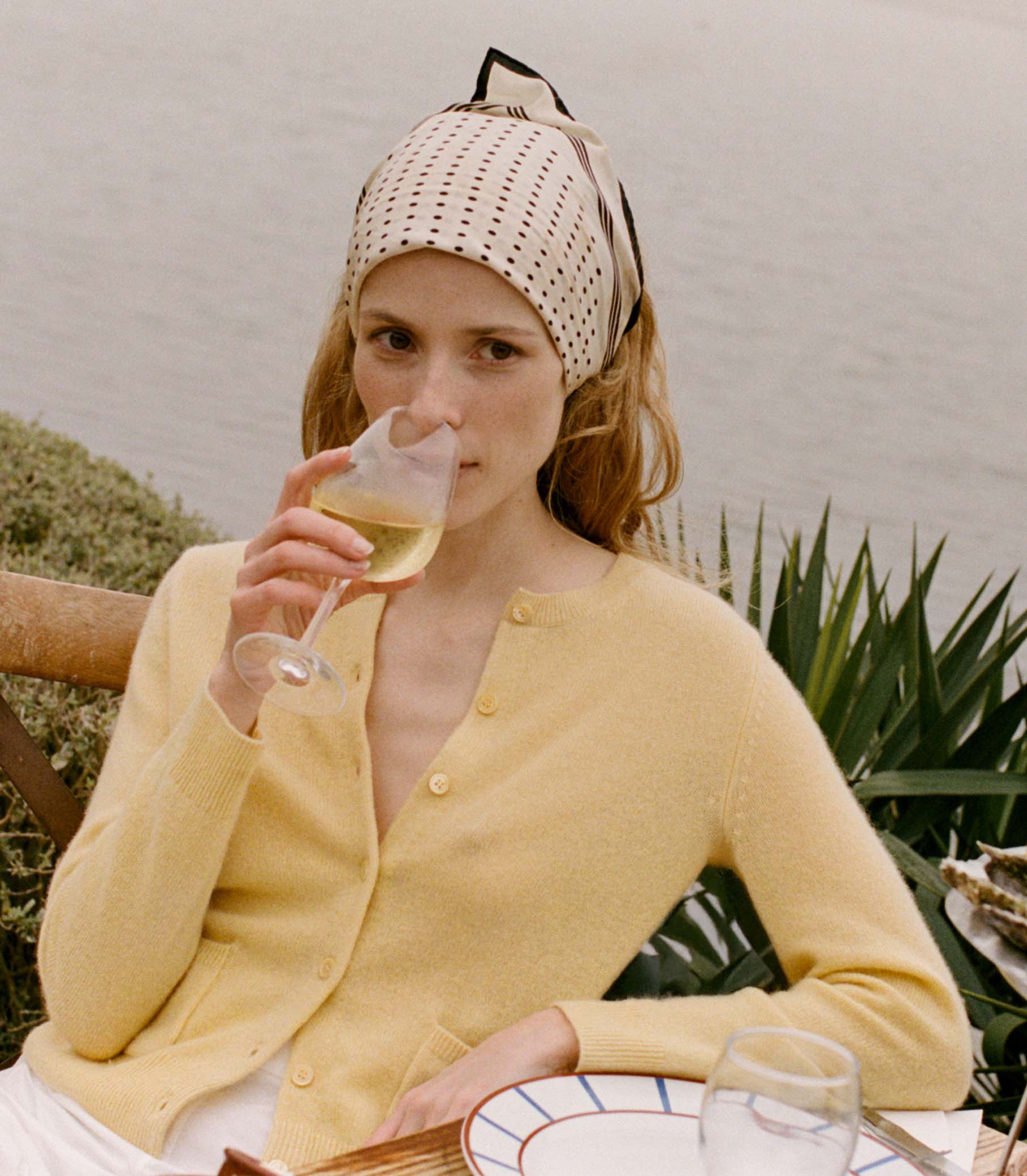HMD -- FREYA CASHMERE CARDIGAN -- LEMON CHIFFON view 2
