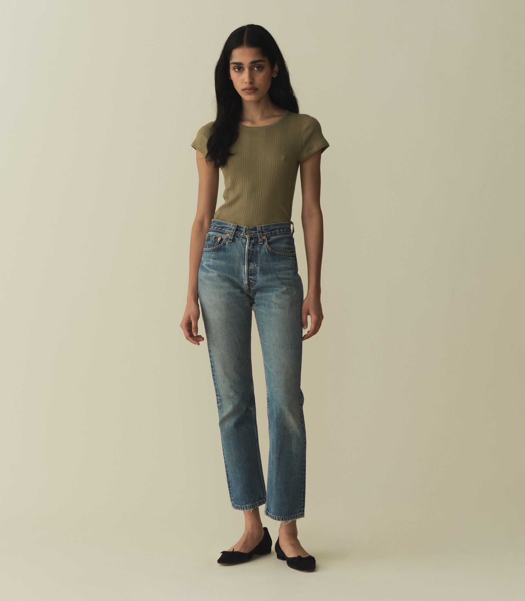 HMD -- VIVI CASHMERE BLEND TEE -- PASTURE view 2
