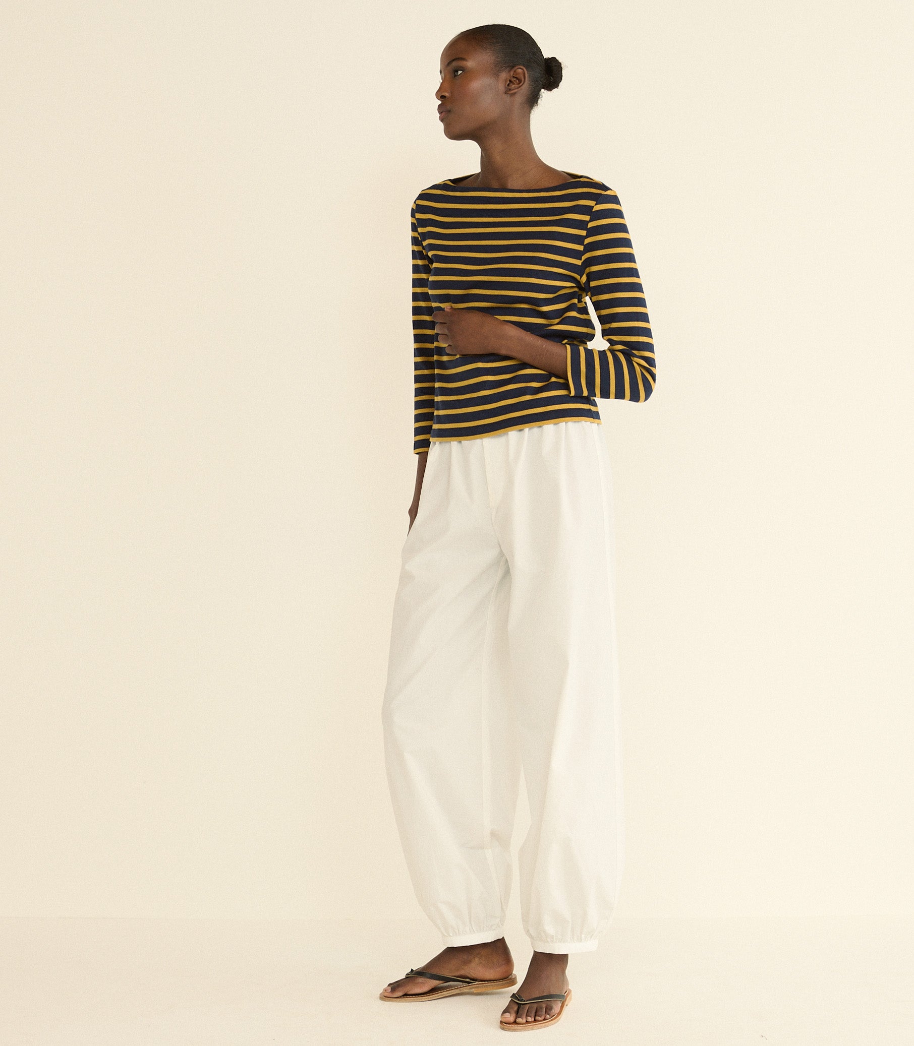 DONNIE TEE -- NAVY BRETON STRIPE view 2
