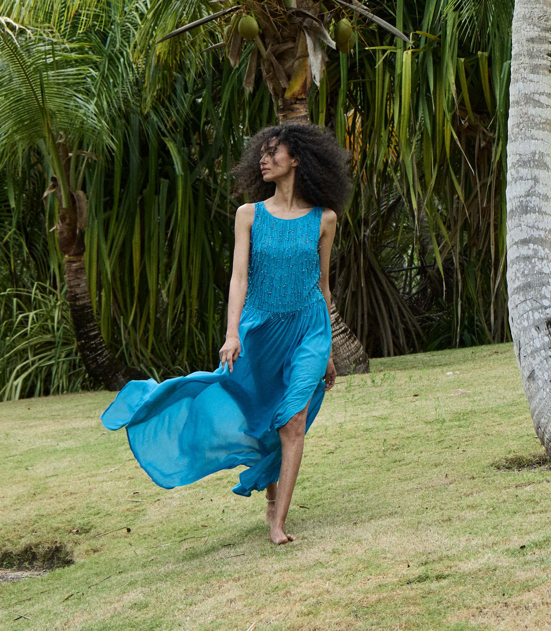 DONYALE DRESS -- BLUE GROTTO view 2