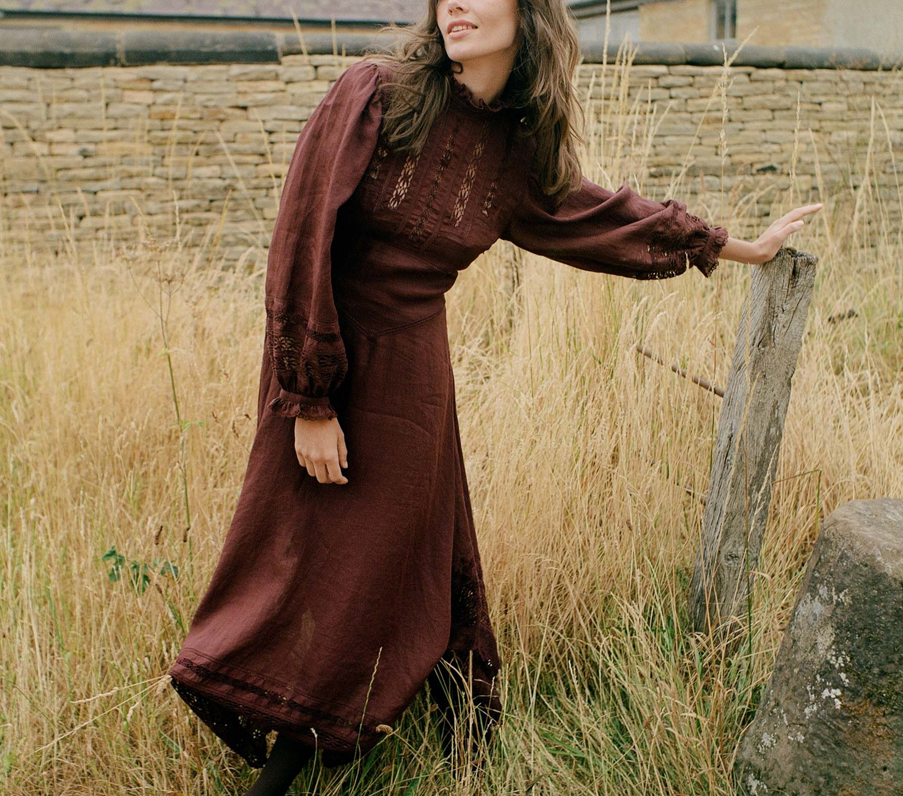 HMD -- DORIELLE DRESS -- ANTIQUE WALNUT