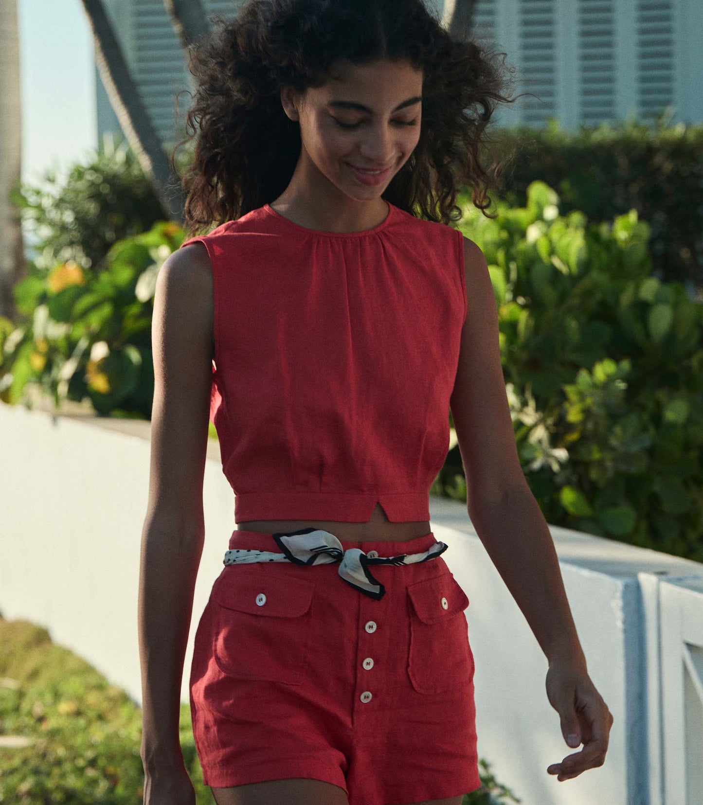 DORIS TOP -- SCARLET