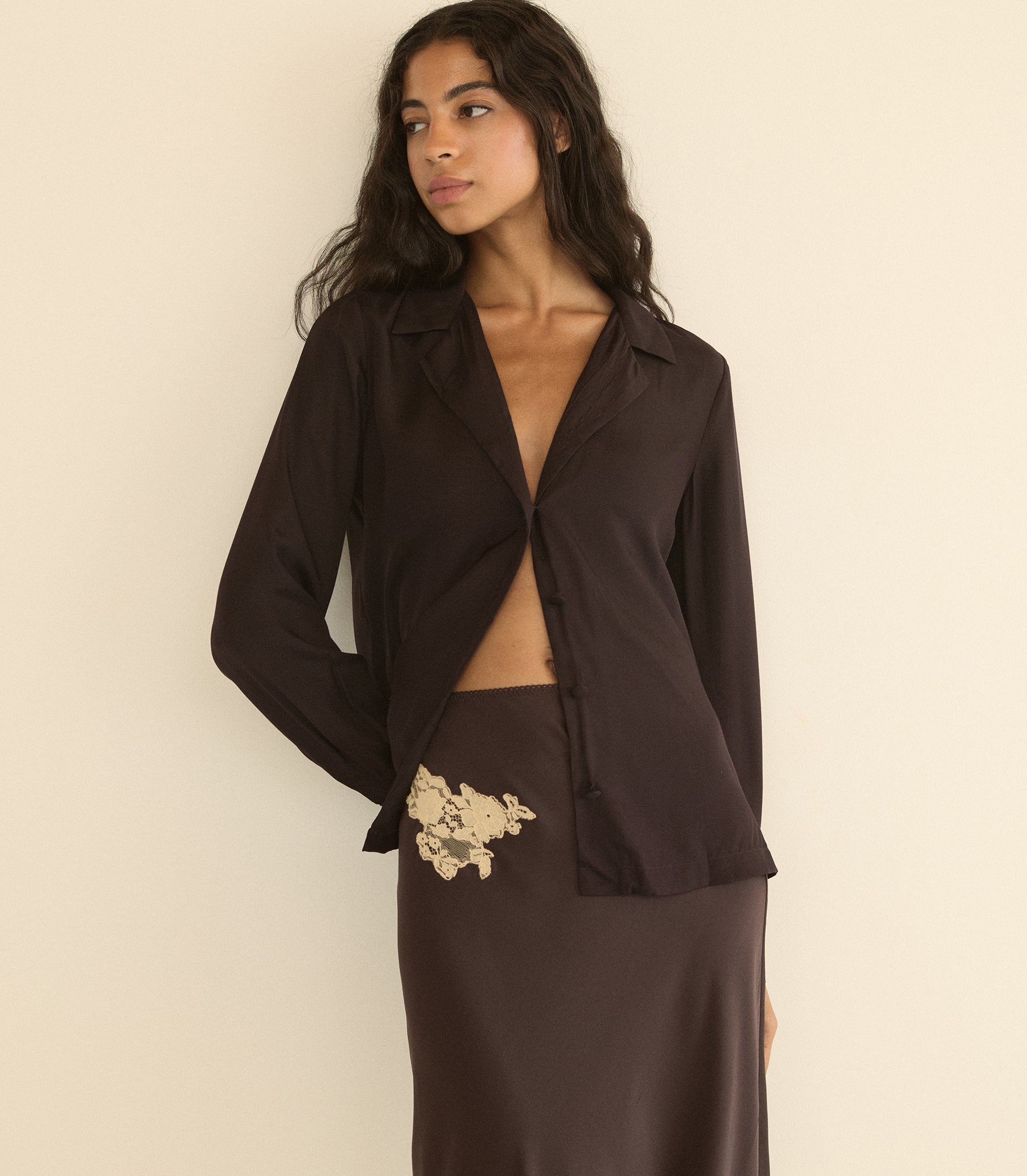 DORSIA TOP -- EQUESTRIAN BROWN view 4
