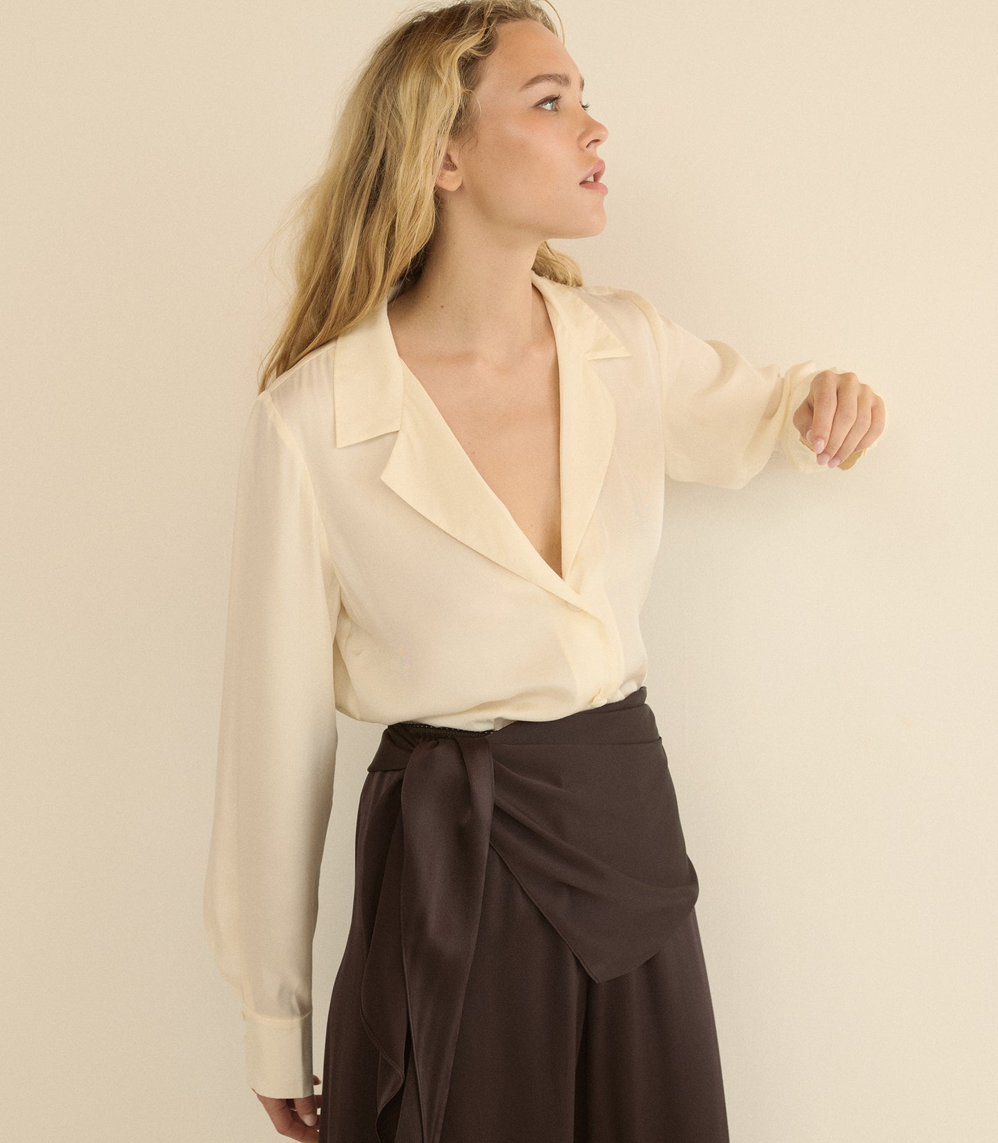 LAVONA SCARF PANT -- EQUESTRIAN BROWN