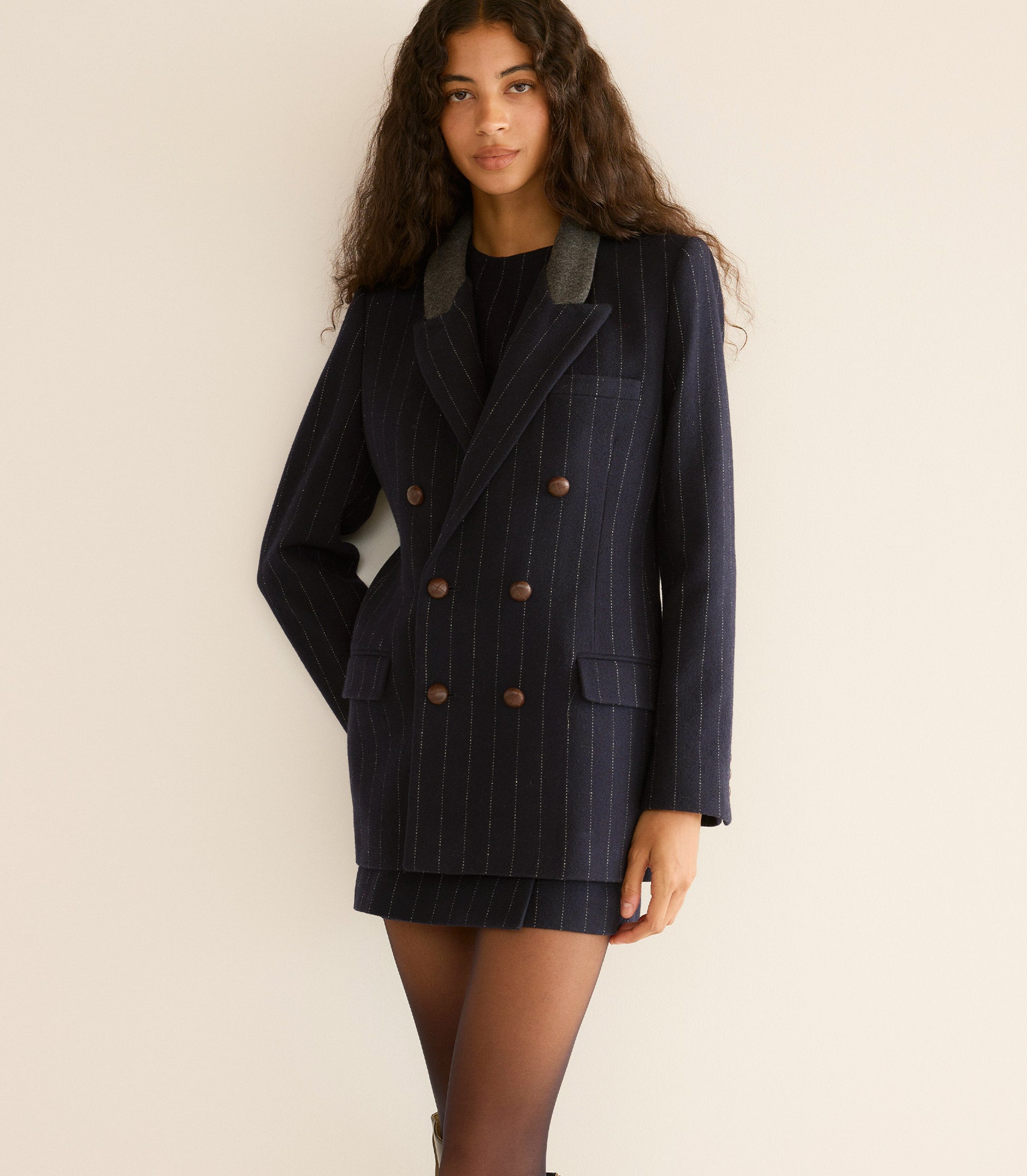 DUCCIO BLAZER -- MARIANNE PINSTRIPE view 1