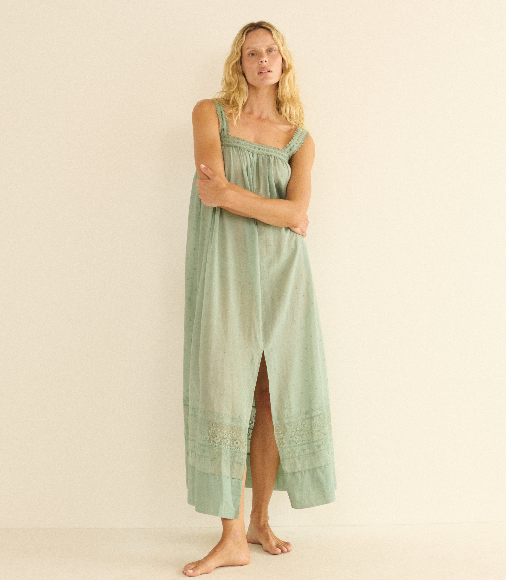 ELARIE DRESS -- ALOE view 2
