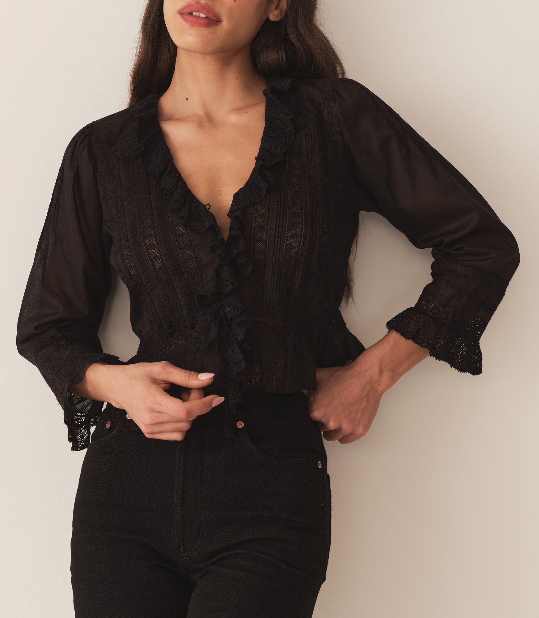 ELDORIS TOP -- BLACK view 2
