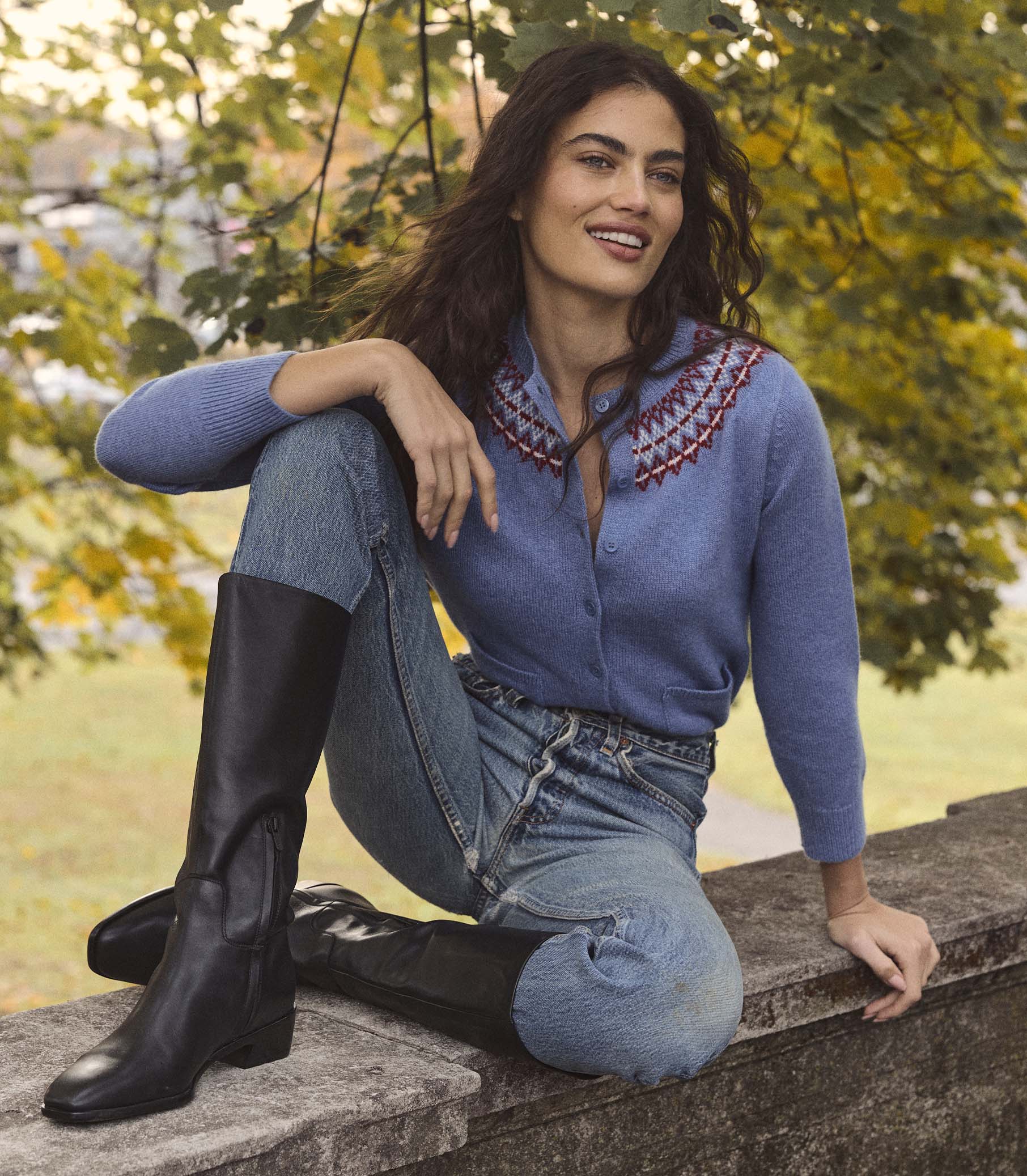 Elliot Cashmere Cardigan - Vashon Jacquard | DÔEN