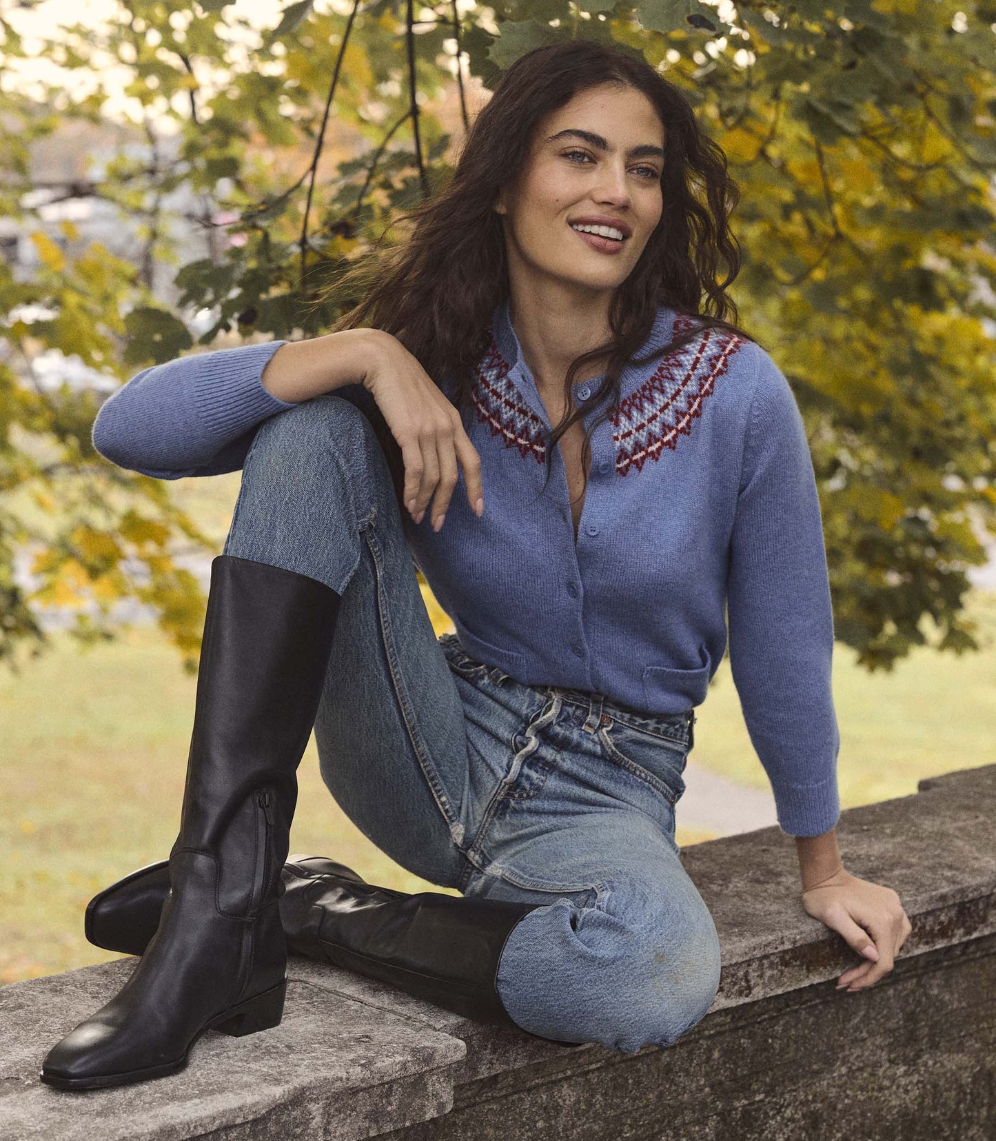 ELLIOT CASHMERE CARDIGAN -- VASHON JACQUARD