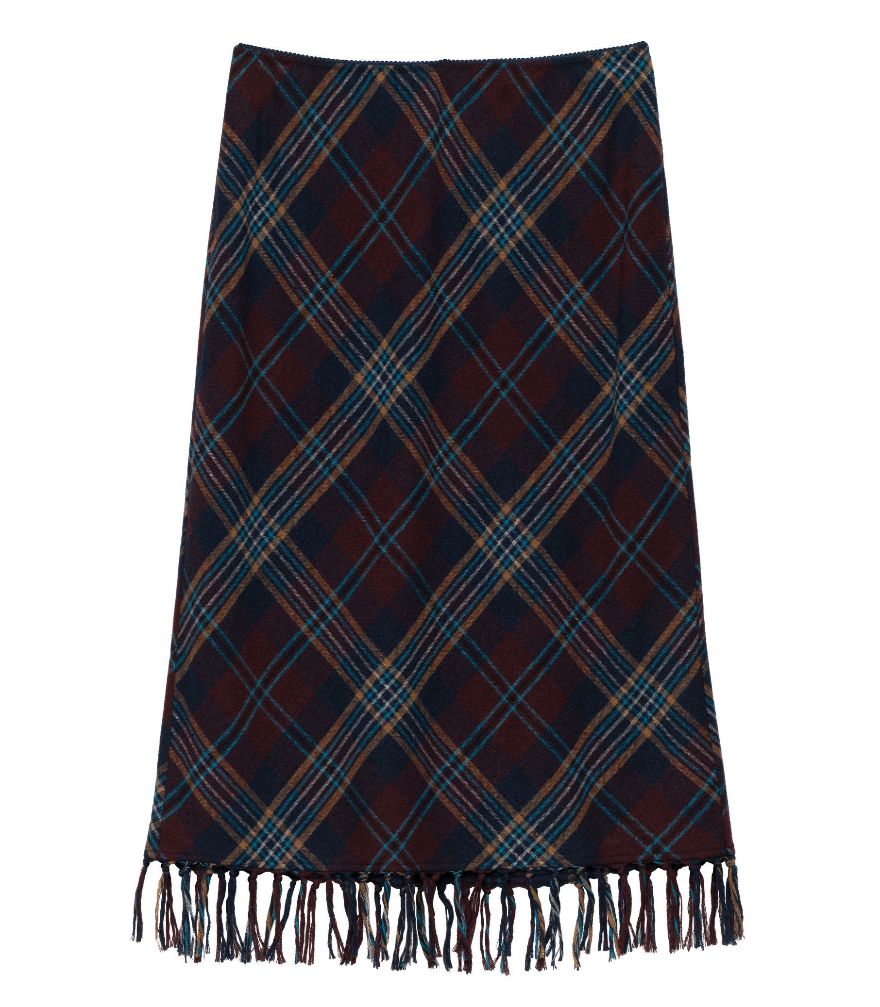 ELOWETTE KNOTTED FRINGE SKIRT -- WILLOUGHBY PLAID view 7
