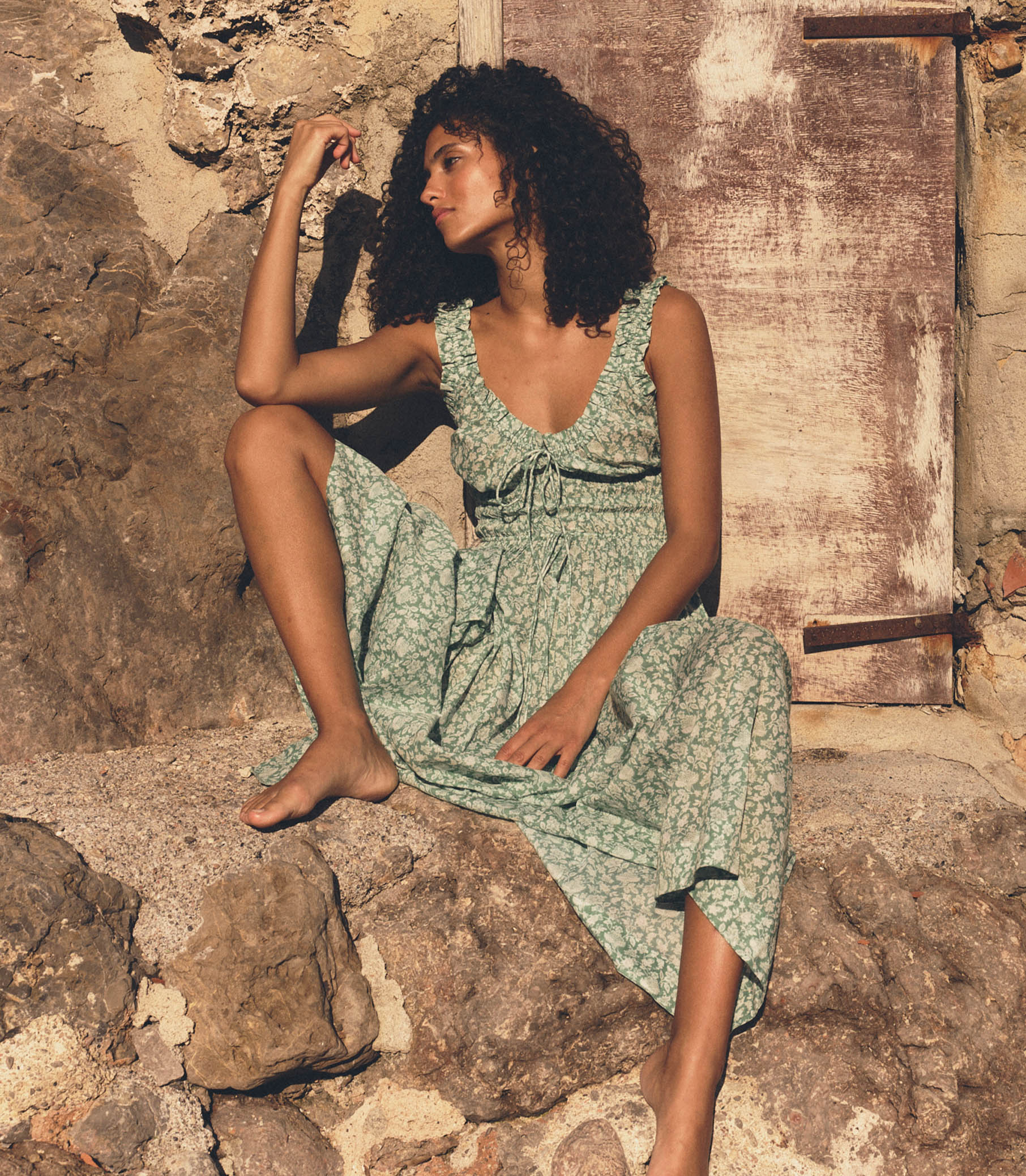 HMD -- EMMARETTA DRESS -- PERIDOT TEA FLORAL view 2
