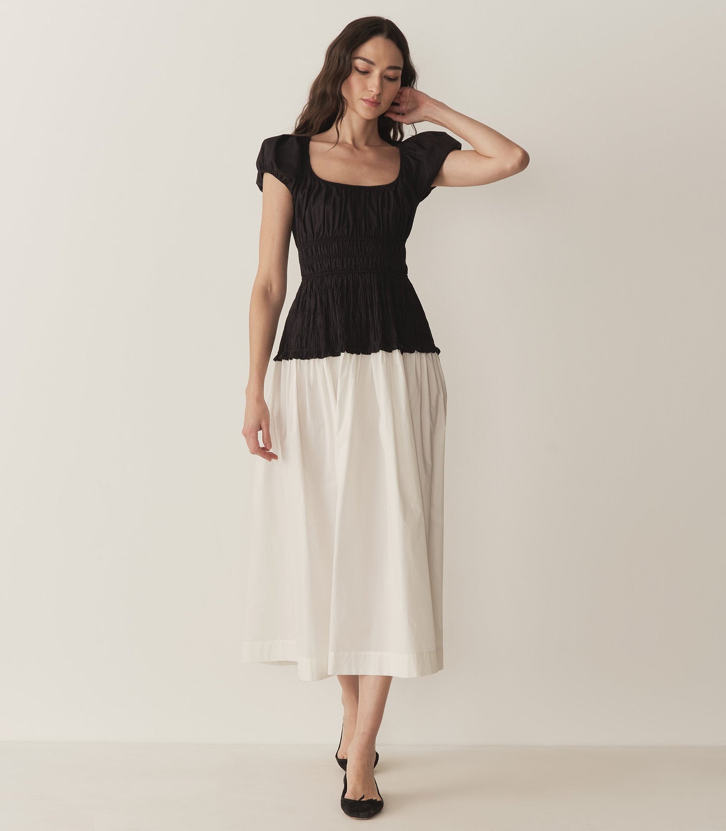 HMD -- ENYA DRESS -- BLACK AND SALT